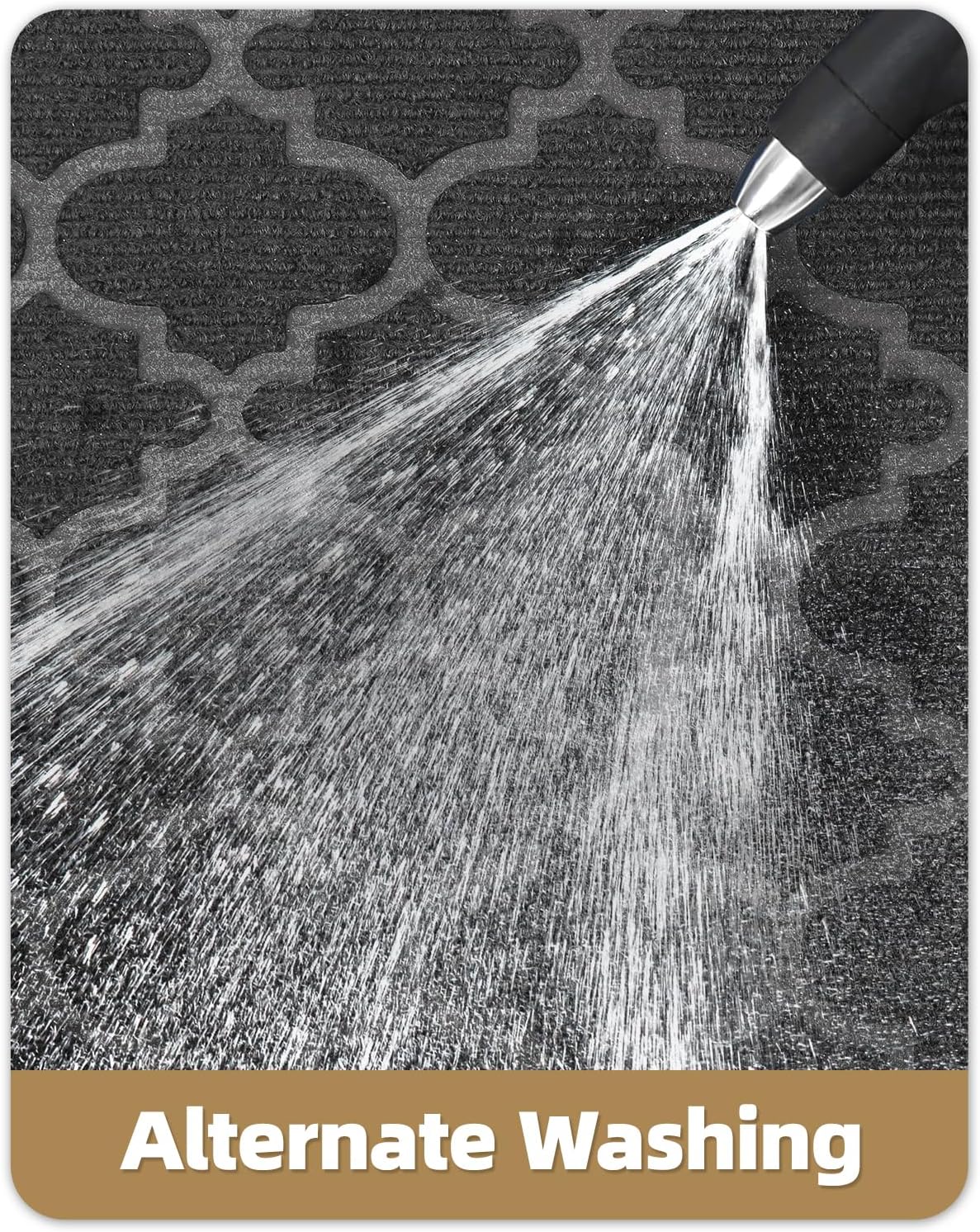 Color&Geometry Large Front Door Mat Outside Entrance, Heavy Duty Non Slip Low Profile Doormat for Entryway, Trap Dirt and Moisture Welcome Mats All-Weather, Easy Clean, Patio, Garage, 36"x60" Grey