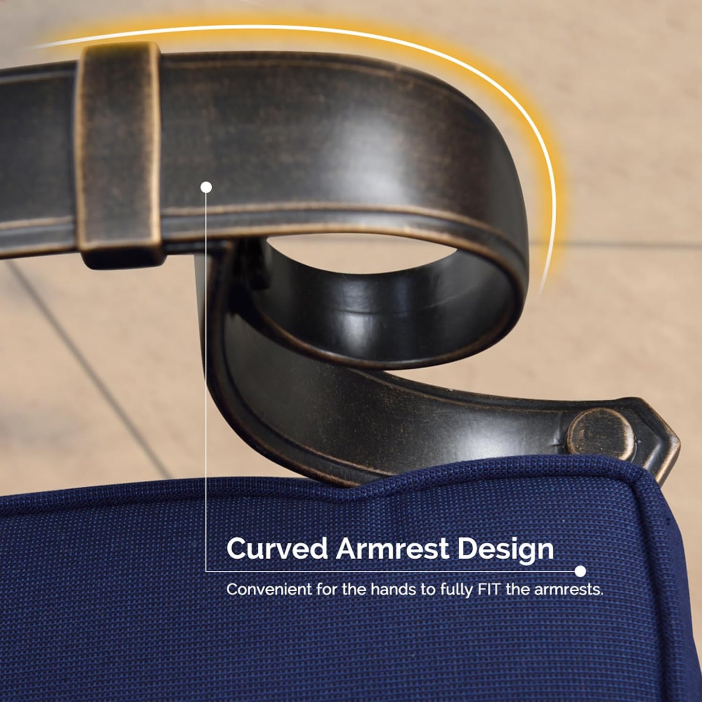 PURPLE LEAF 5 Pieces Patio Dining Set Cast Aluminum Patio Furniture with 4 Armchairs and 47" Round Table, Pillow Included, for Lawn Yard Garden Oudoor Dining Set, Navy Blue