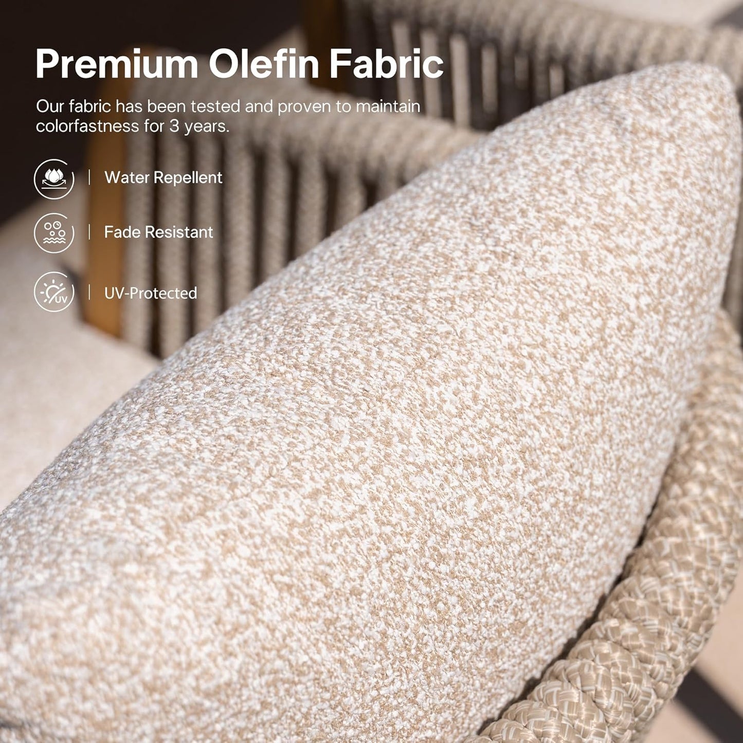 PURPLE LEAF Outdoor Dining Set of 17, Aluminum Outdoor Patio Table and Chairs Set with Olefin Cushions, Patio Furniture Set for Garden or Deck, Beige