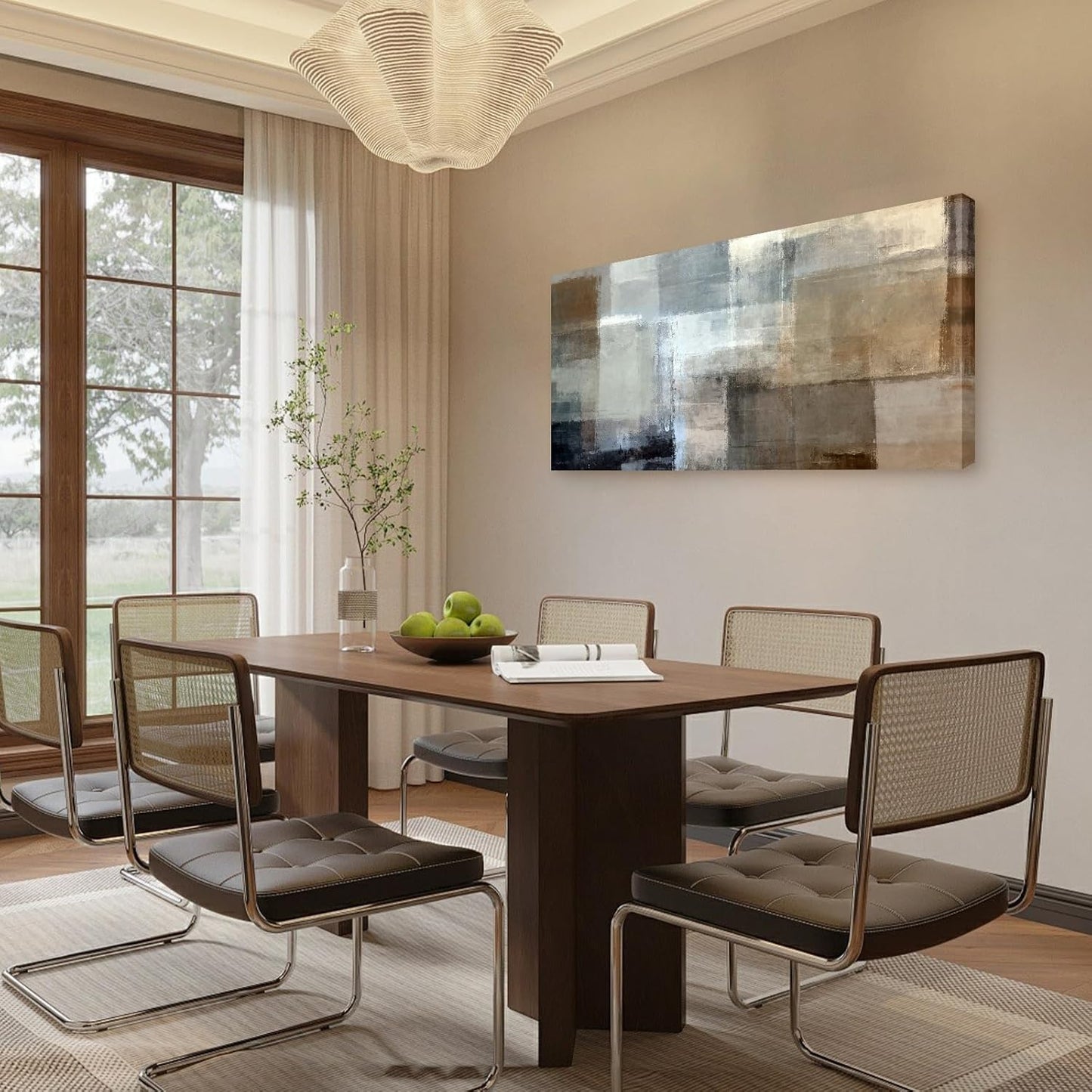 Baisuart A61298 Canvas Prints Abstract Wall Art Print Paintings Grey and Brown Stretched Canvas Wooden Framed for Living Room Bedroom and Office Home Decor Artwork