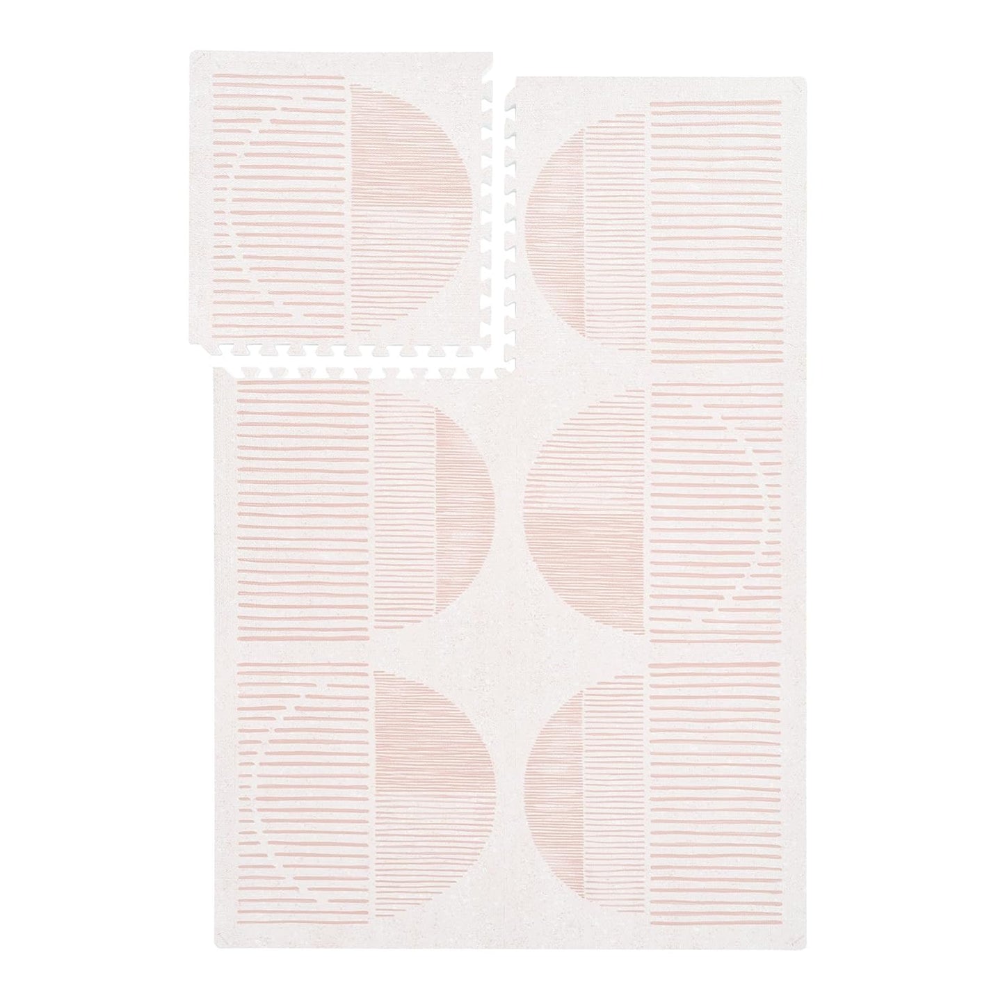 PopsyKosy Super 1 Inch Thick Premium Quality Exercise & Baby Foam Play Mats - Expandable & Large Non-Toxic Odorless Floor Mat - 6 Tiles Spacious 6x4ft, Peel-Resistant - Cream Pink