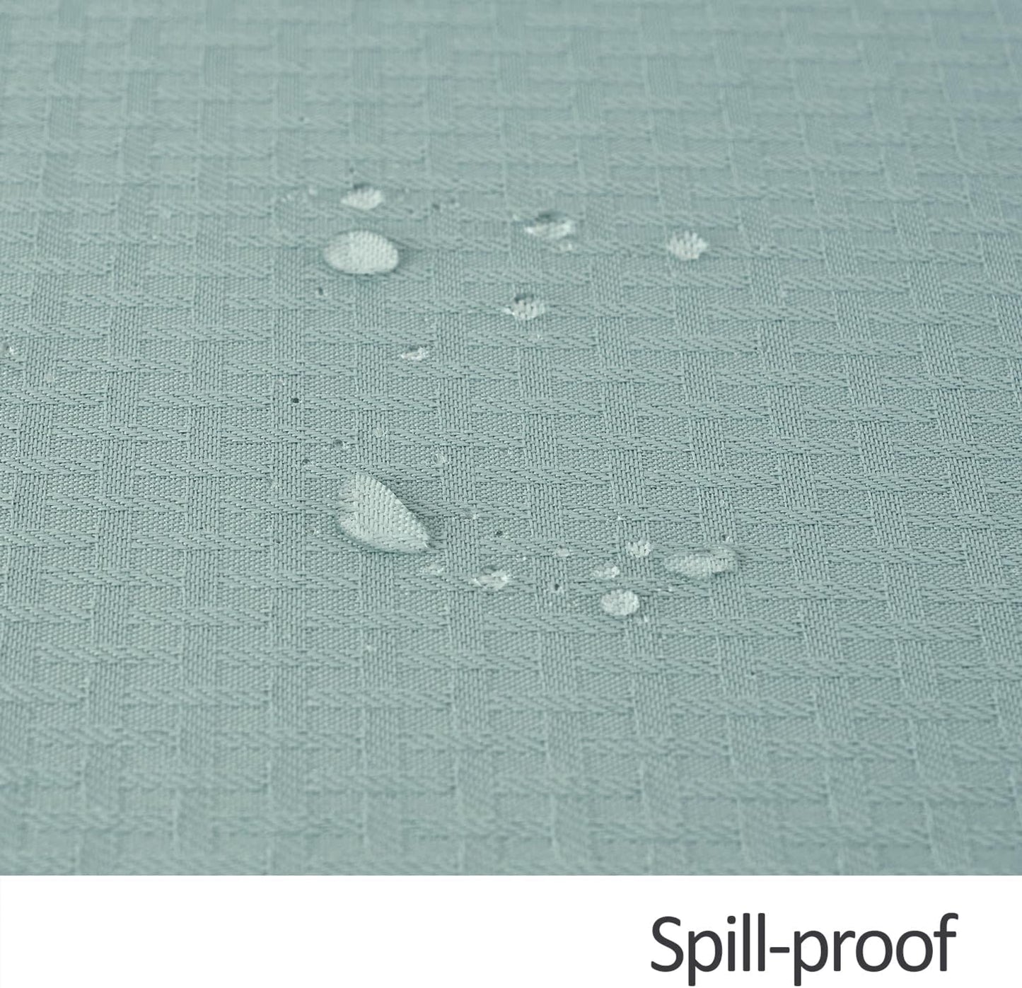 maxmill Square Tablecloth Water Resistance Antiwrinkle Spill Proof Weaved Texture Table Cloth, Decorative Fabric Table Cover for Banquet Parties Event Holiday Dinner, 70 x 70 Inch, Dusty Blue