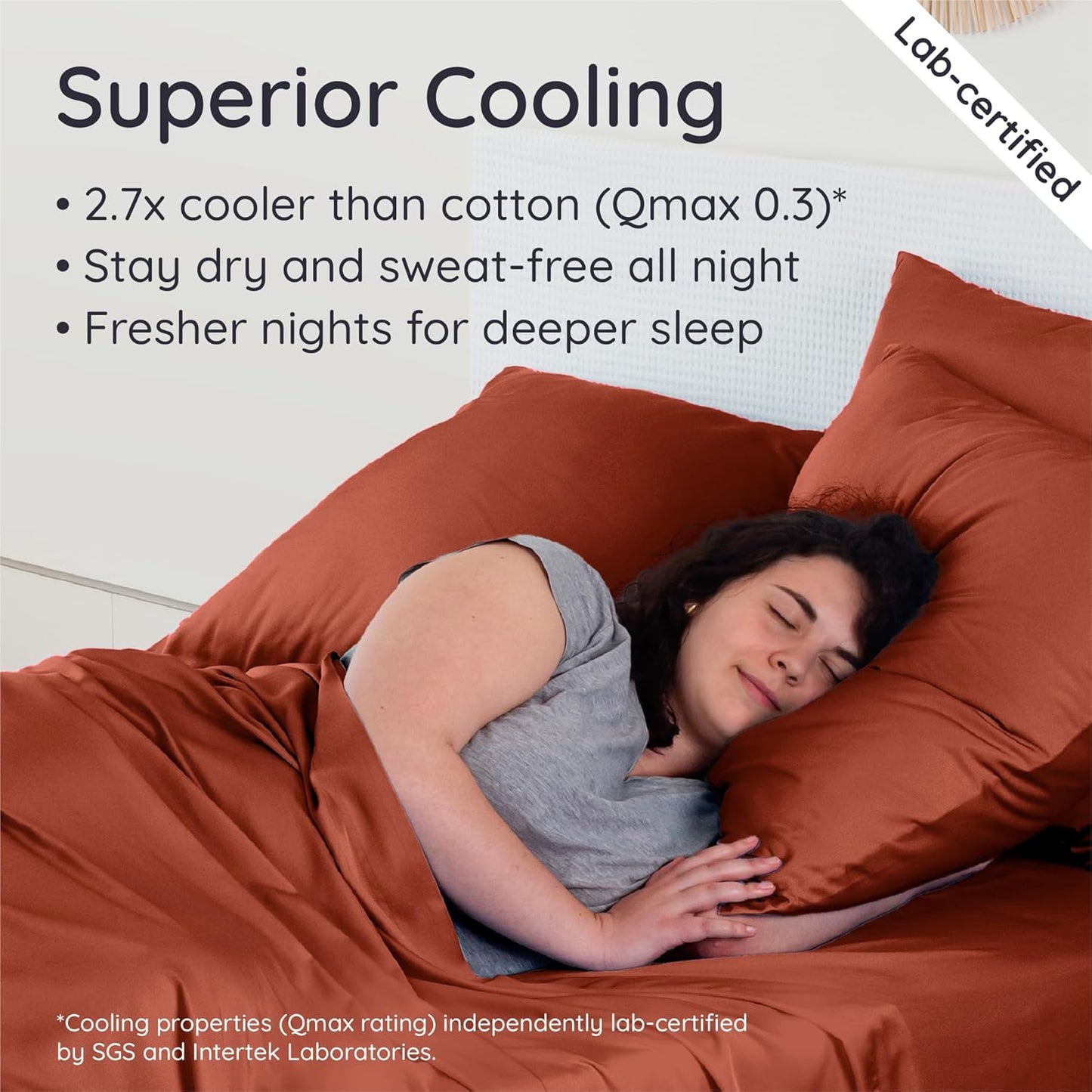 Bambaw 100% Viscose Derived from Bamboo Sheets California King Size Set – 4pcs Deep Pocket Cooling Sheets, Fits Up to 16'', Bedding for Night Sweats, Extra Soft Sheet Set (Terracotta)