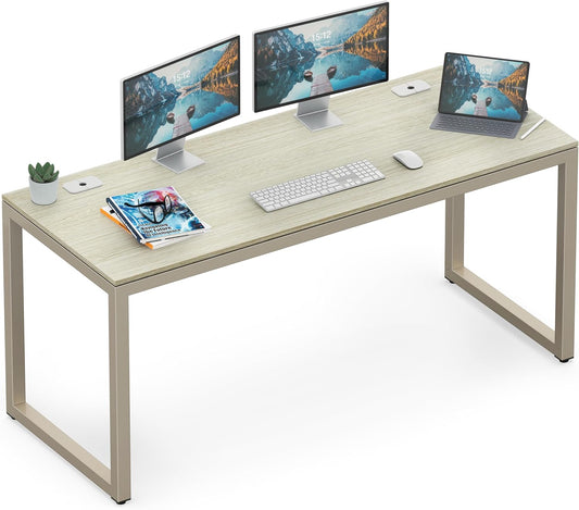 SHW 55-Inch Commercial-Grade Office Computer Desk, Maple