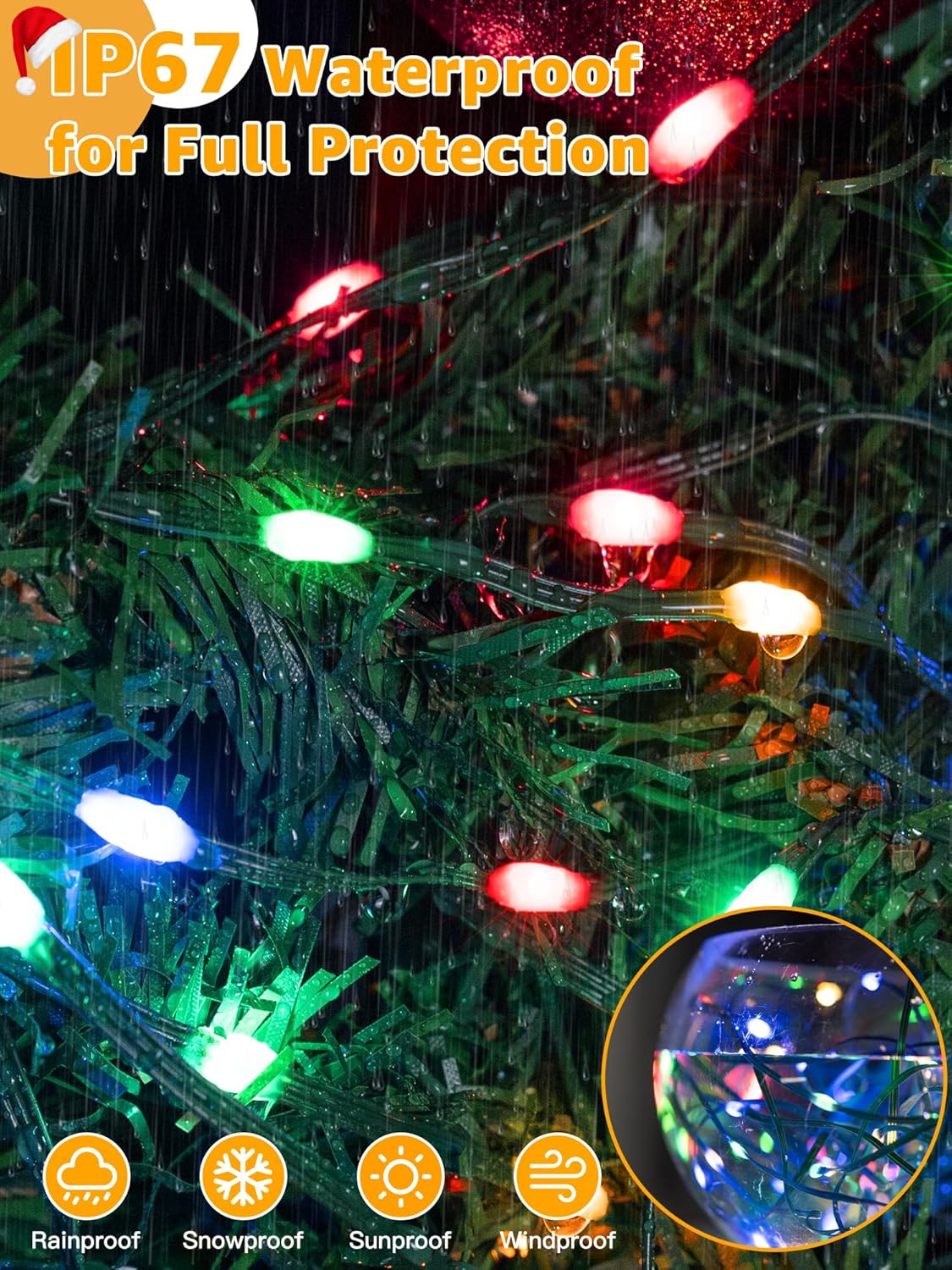 600 LED 196 FT Christmas Lights, Waterproof Outdoor String Lights with Remote and Timer, Christmas Tree Lights with 8 Modes Dimmable, Fairy Lights for Holiday Decor (Multicolor)