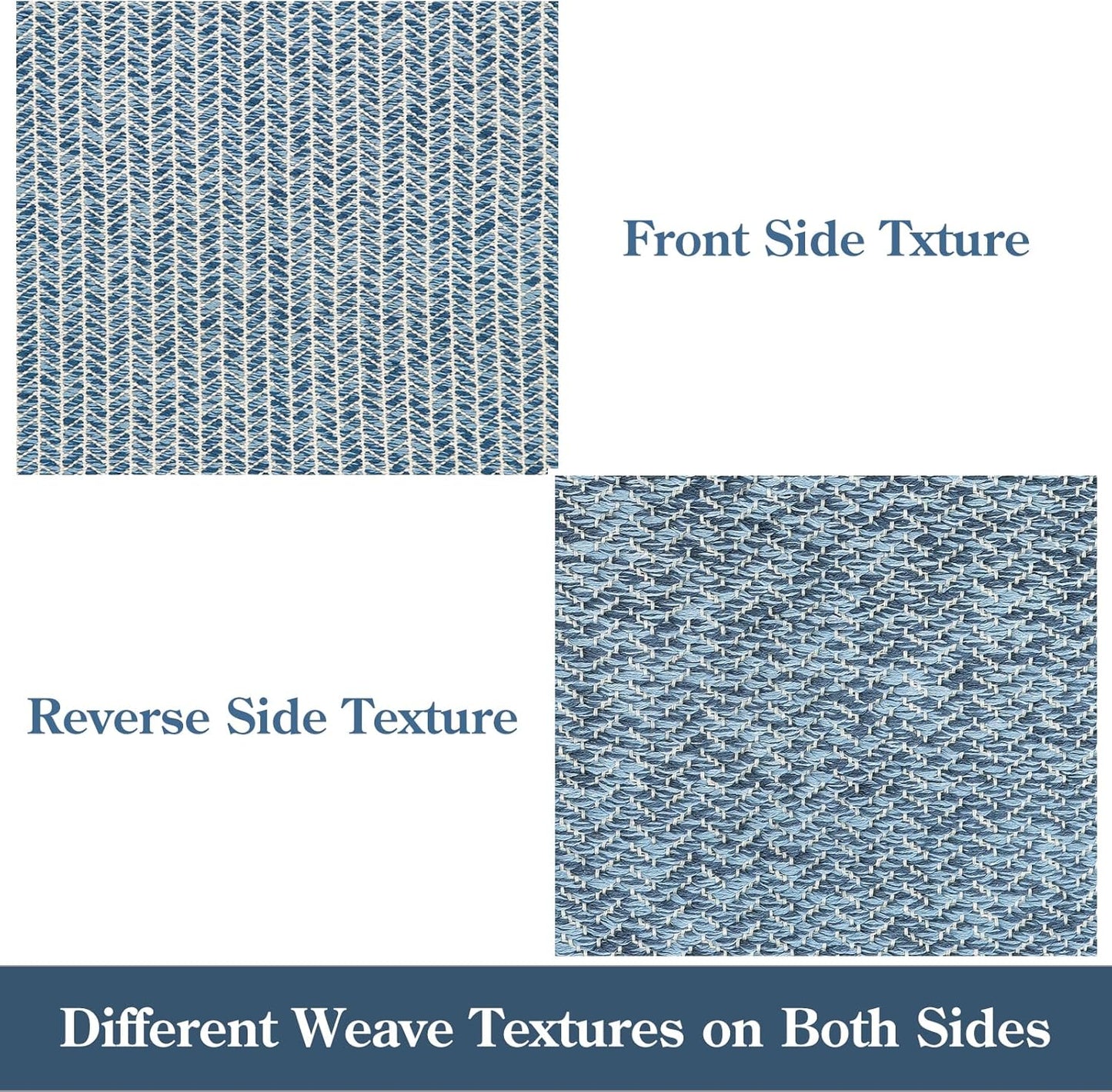 Lahome Boho Kitchen Runner Rugs, 2x6 Laundry Room Rug Lightweight Bathroom Runner Woven Cotton Throw Mat with Tassels, Farmhouse Washable Blue Rug Low Pile Runners for Hallways Entry