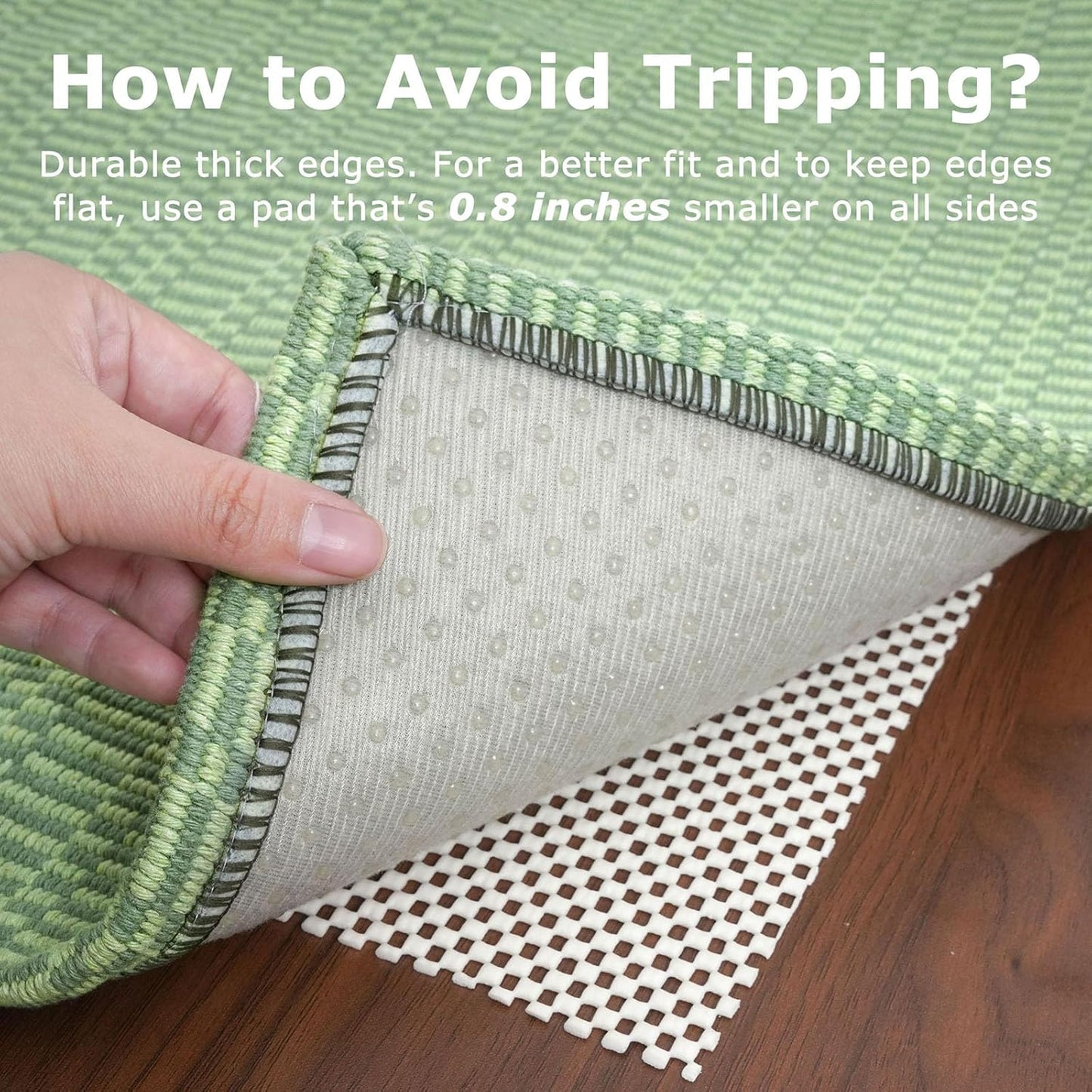 KOZYFLY Washable Entryway Rug 3x5 Ft Area Rugs Cotton Rubber Backed Throw Rugs Indoor Door Mat Kitchen Rugs Braided Floor Carpet for Front Entrance Bathroom Kitchen Living Room, Sage Green