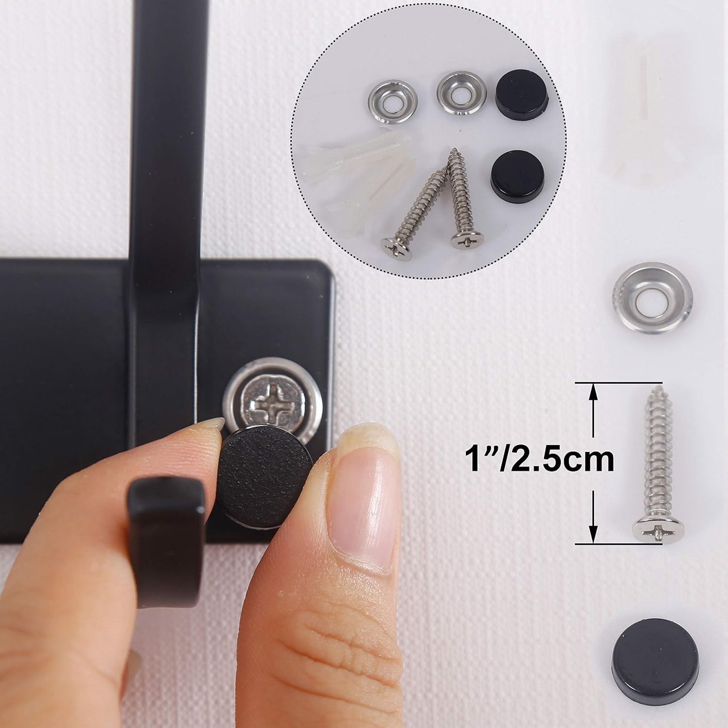 WEBI Coat Rack Wall Mounted,2 Coat Hooks for Hanging Coats,Heavy Duty Metal Hook Rack Hook Rail Coat Hanger Wall Mount for Clothes Entryway Jacket,Black,2 Packs