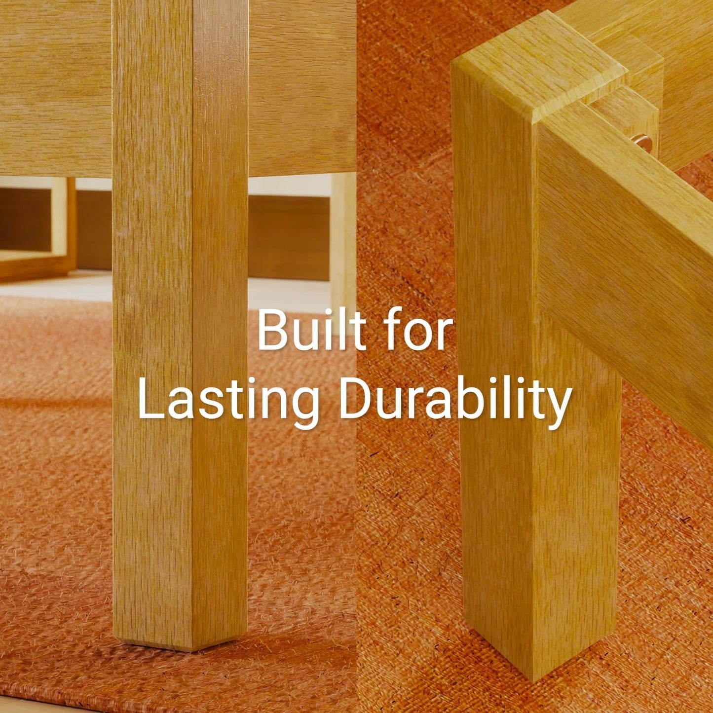 LIFEMENT Classic Wood Platform Bed Frame with Headboard, Essential, Noise Free, Under Bed Storage, No Box Spring Needed, Easy Assembly (Natural, King (U.S. Standard))