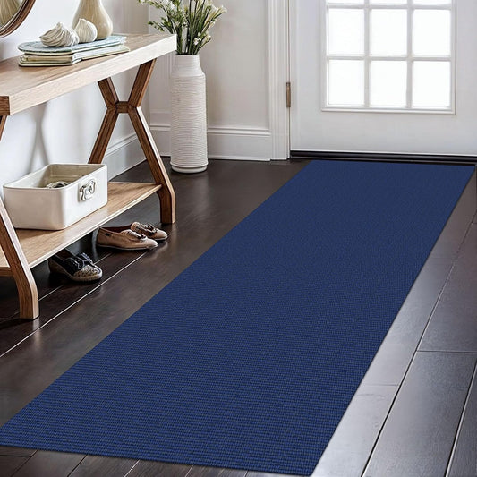 KOZYFLY Washable Runner Rug 2x6 Ft Runners for Hallways Kitchen Runner Rugs with Rubber Backing Braided Cotton Entryway Runner Indoor, Carpet Runners for Hallway Entryway Bedroom, Royal Blue
