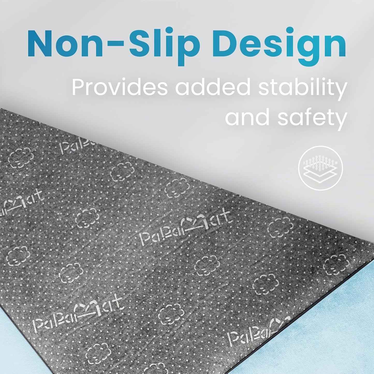 1.3" Thick Baby Play Mat for Floor Playpen, 50x50 Foam Tummy Time Mat, Padded Support Soft Plush Nursery Rug for Infant Kids Toddler Crawling Kick Activity (Ice Blue)