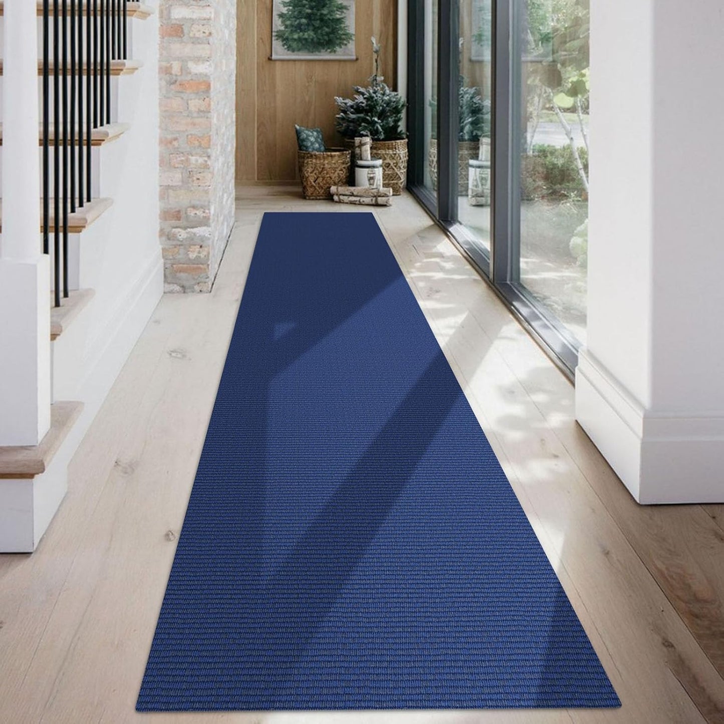 KOZYFLY Washable Runner Rug 2x12 ft Hallway Kitchen Runner Rugs with Rubber Backing Entryway Runner Indoor, Extra Long Carpet Runners for Hall Kitchen Entryway, Royal Blue
