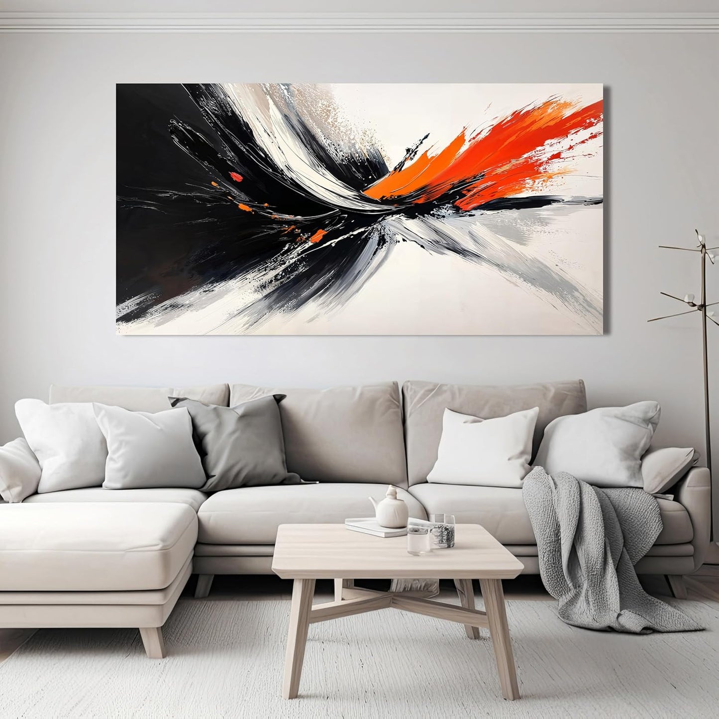 Canvas Abstract Wall Art Decor Black and White Wall Art Decorations Large Modern Wall Art Prints Abstract Canvas Art Wall Decor Wall Art Pictures for Living Room Artwork for Walls Home Room Decor 24"X48"