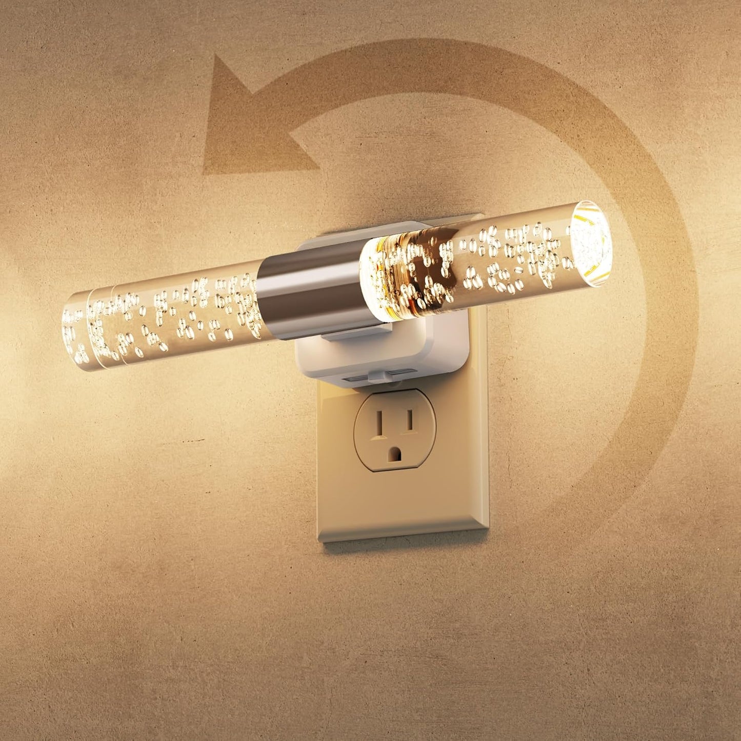 L LOHAS LED Night Light, Night Lights Plug into Wall, 180° Rotating, Auto Light Sensor, Dimmable 100LM, Soft White 3000K, Wall Sconce-Style Design Nightlights for Bedroom Bathroom Hallway, 2 Pack