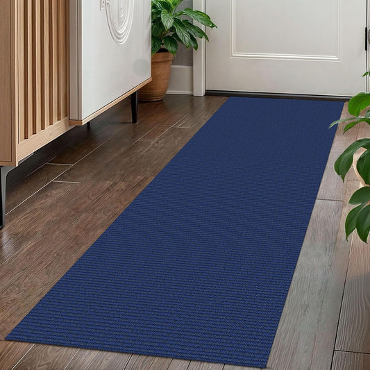 KOZYFLY Washable Runner Rug 2x5 Ft Runners for Hallways Throw Rug with Rubber Backing, Braided Cotton Entryway Runner Indoor, Carpet Runners for Hallway Kitchen Entryway Bedroom, Royal Blue