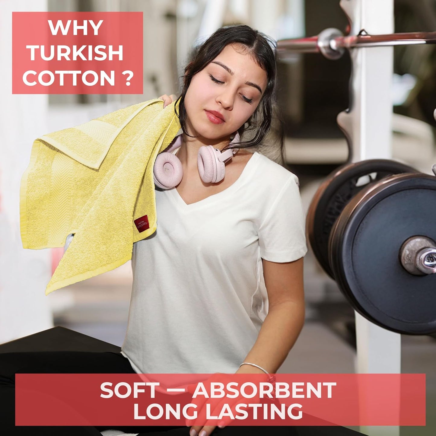 TEXTILOM Washcloths for Body and Face – Hotel and Spa Quality & Soft & Absorbent & Quick Dry Wash Cloths for Your Body – 100% Turkish Cotton Wash Clothes Towel Set of 4 (13 x 13 inches) - Yellow