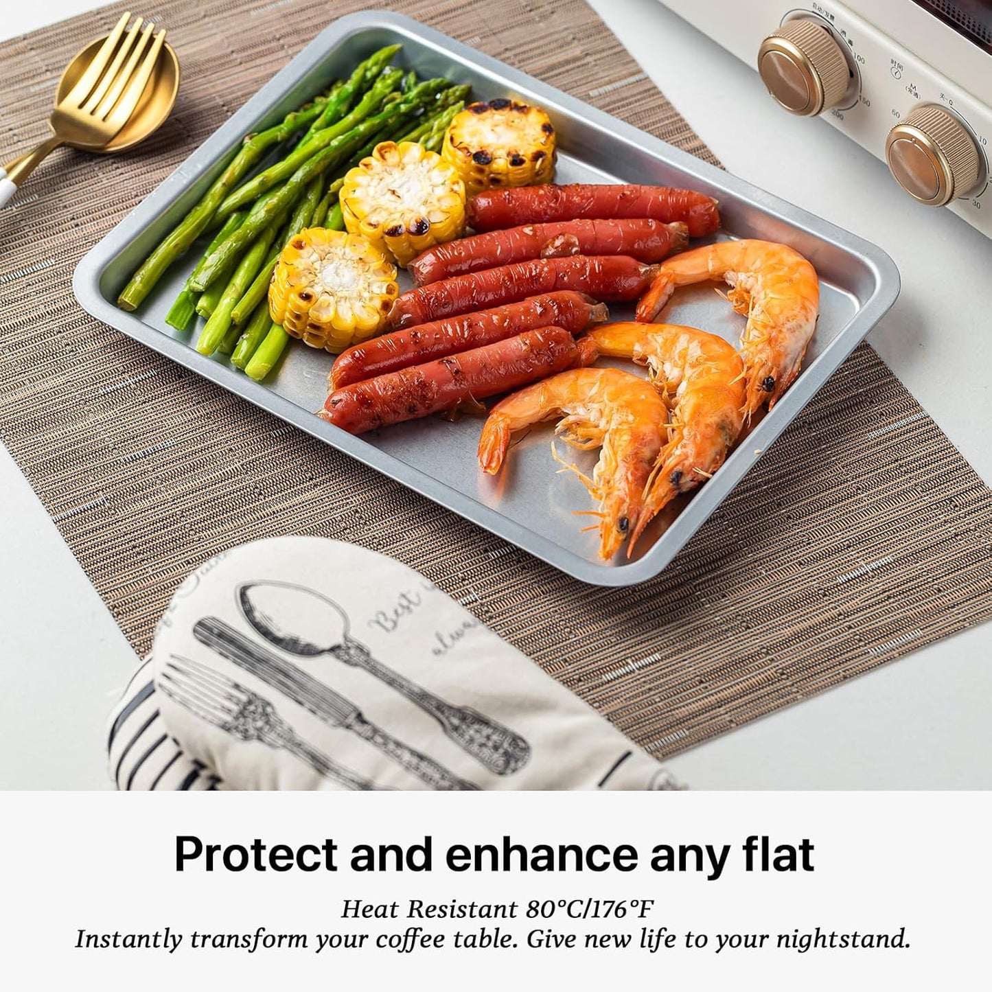 LEXMORE Placemats Set of 4 Vinyl/Plastic Woven Place Mats for Kitchen Table Indoor/Outdoor Washable Placemat Wipeable Dining Table Mats(Light Brown)