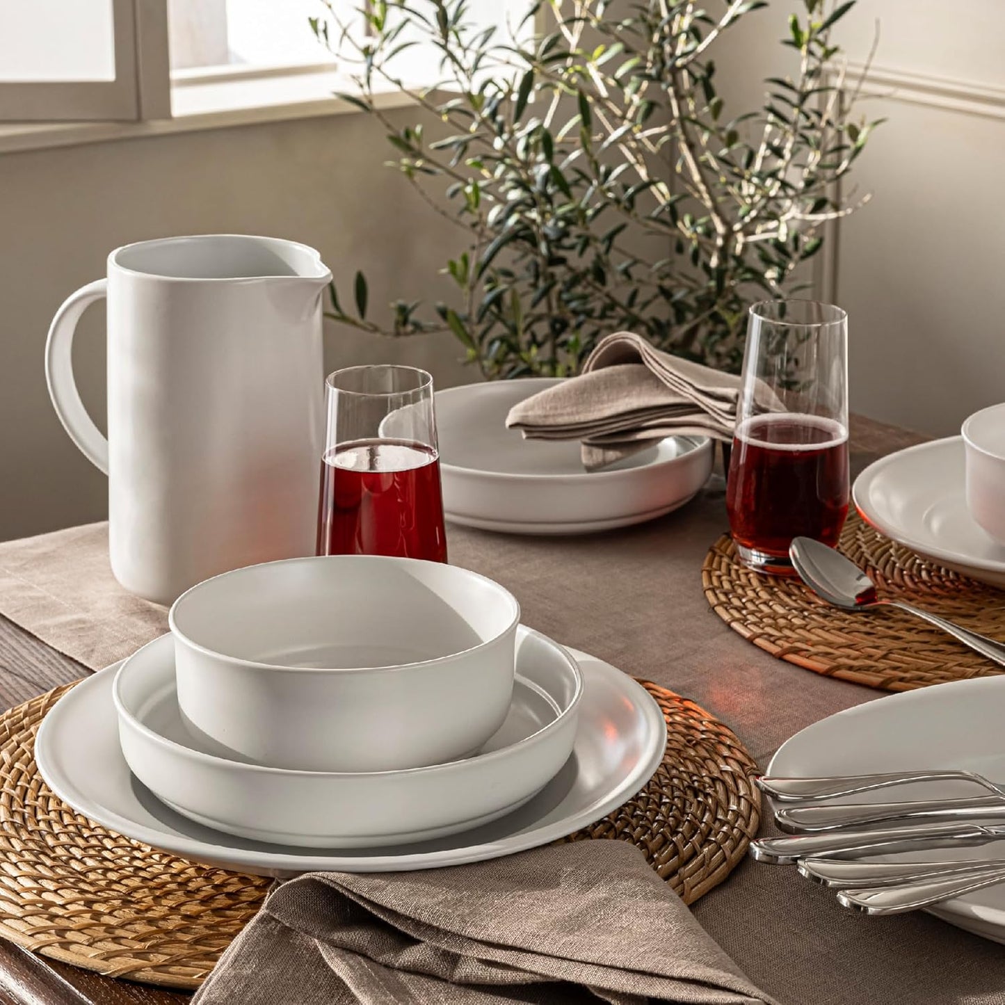 over&back 12oz Traditional Glassware - Set of 4 Classic Stemless Drinking Glasses for Parties, Get-togethers, and More - Mouth-Blown - Wine Cups for Kitchen and Dining Room - Clear, Water (12oz)