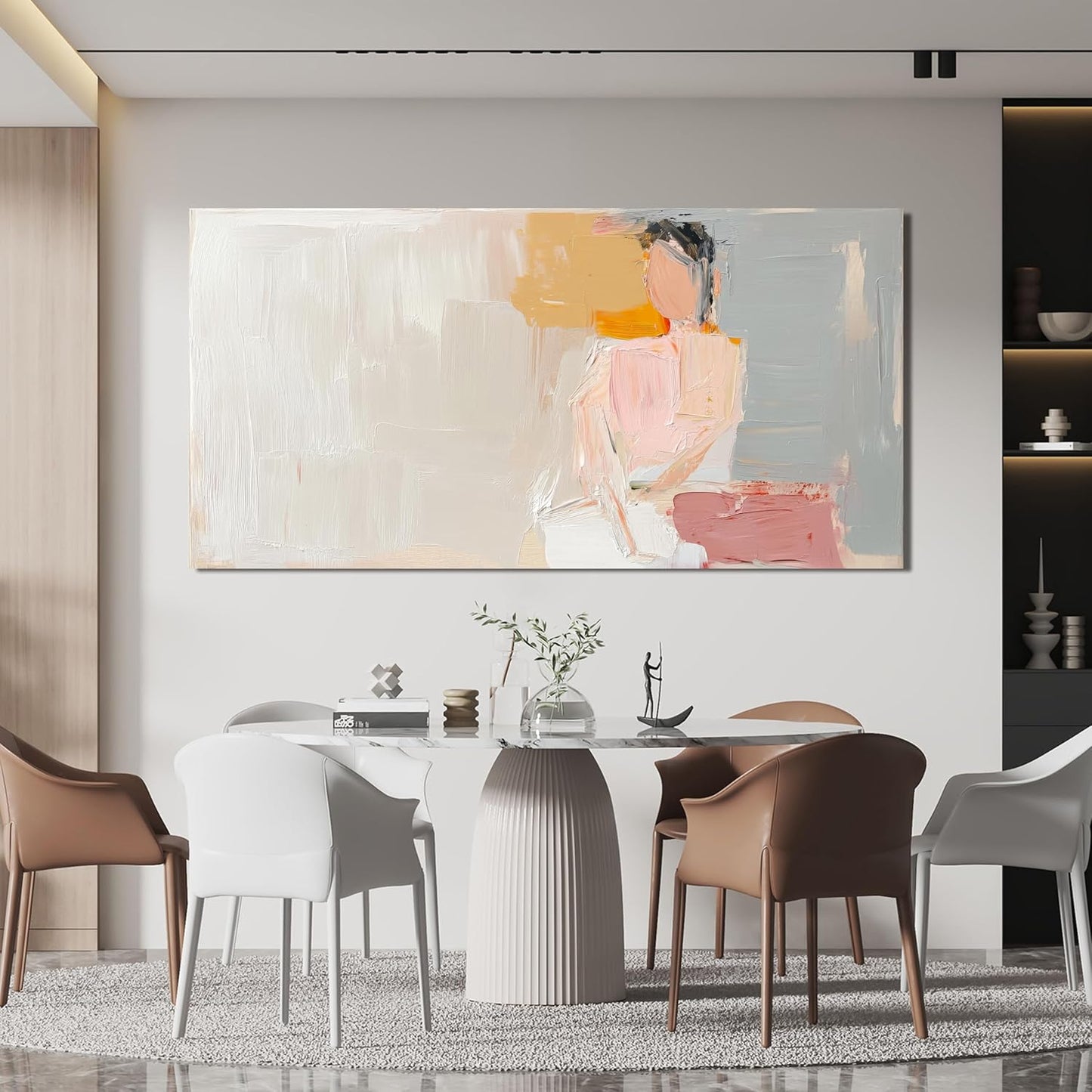 Abstract Canvas Wall Art Decor Artwork for Walls Large Wall Art Pictures for Living Room Abstract Canvas Art Wall Decor Pink Wall Art Prints Mystical Women Art Work for Home Office Decor 20"x40"