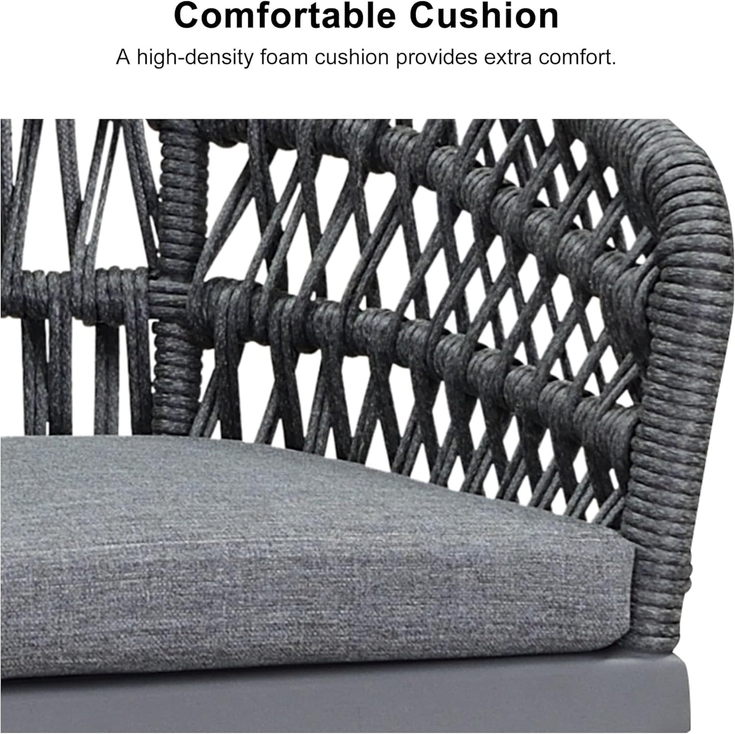 PURPLE LEAF 7 Pieces Outdoor Dining Set All-Weather PE Rattan Outdoor Patio Furniture Set with All Aluminum Frame Rectangular Table and Chairs Set for Lawn Garden Backyard Deck, Grey