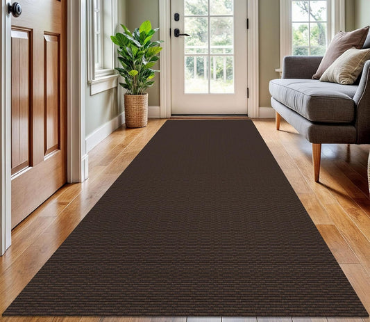 KOZYFLY Washable Runner Rug 3x10 ft Hallway Kitchen Runner Rugs with Rubber Backing Bobo Entryway Runner Indoor, Long Carpet Runners for Hall Kitchen Entryway, Dark Coffee/Brown