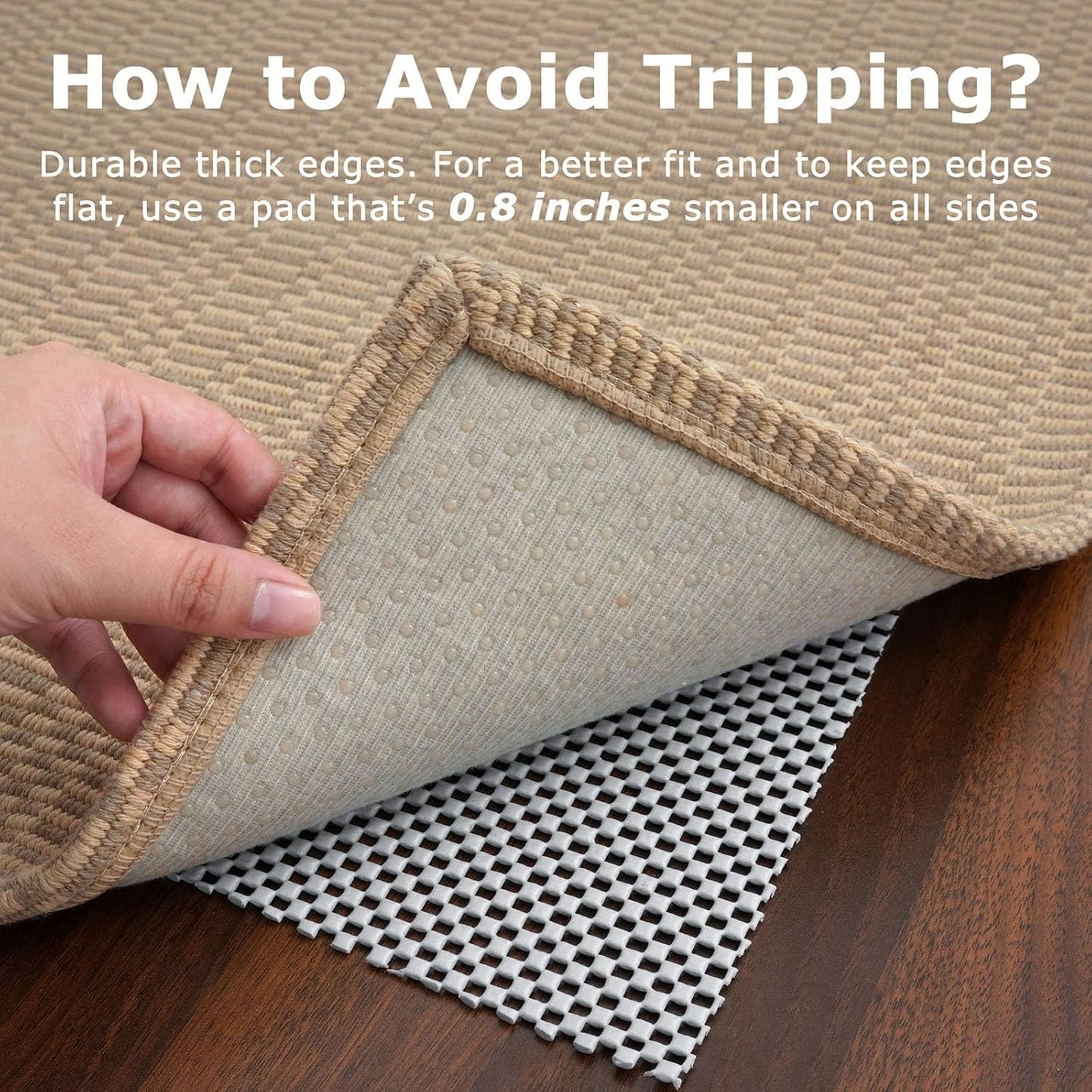 KOZYFLY Washable Runner Rug 2x8 Ft Runners for Hallway Rubber Backed Kitchen Runner Rugs Braided Cotton Entryway Runner Indoor, Carpet Runners for Hallway Entryway Bedroom, Beige/Khaki