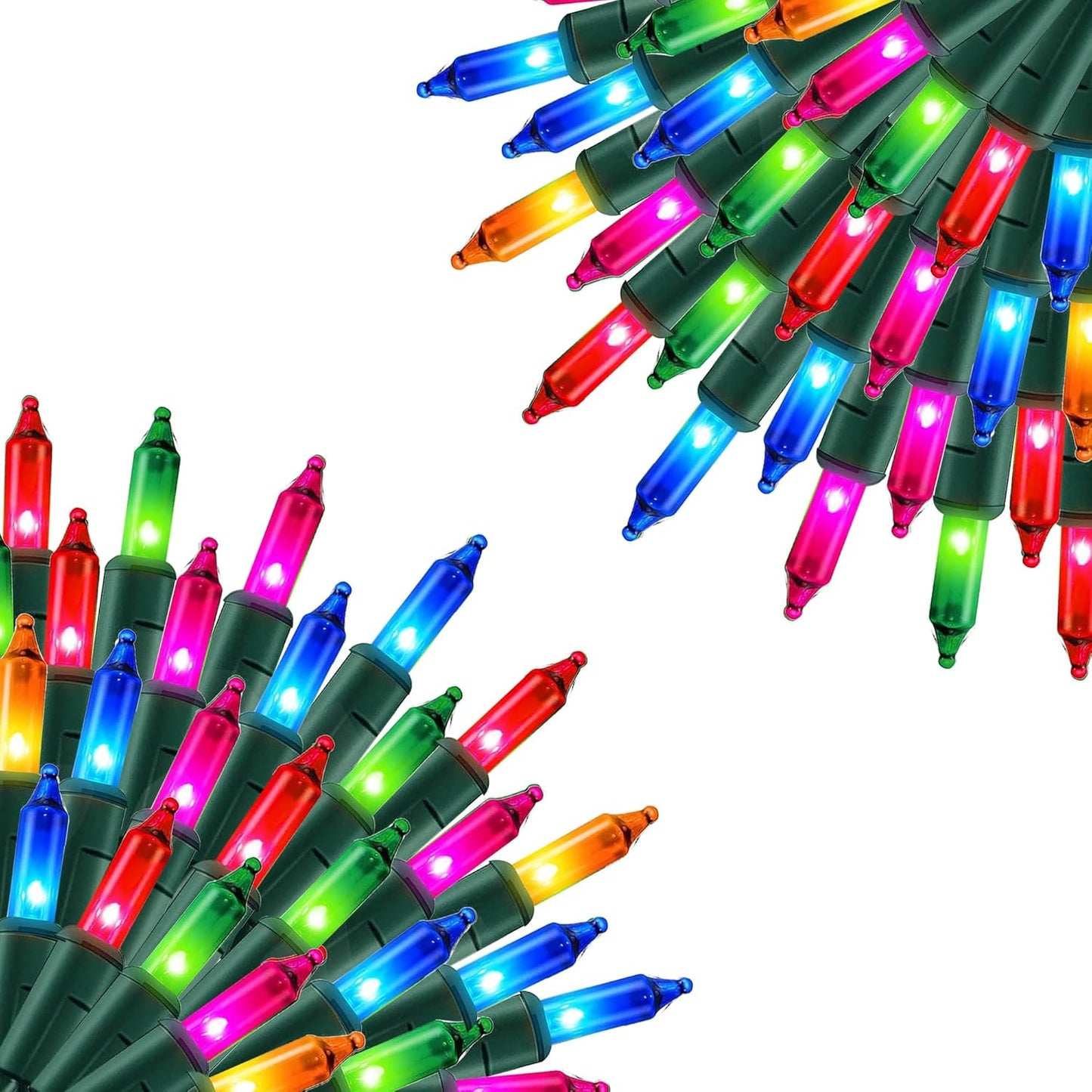 Uptotop Christmas 2 Pack String Light, Total 200 Count 40 FT String Lights Plug in Waterproof Light Decorations for Party Carnival Supplies, Outdoor Yard Garden Decor (Multi-Colored)