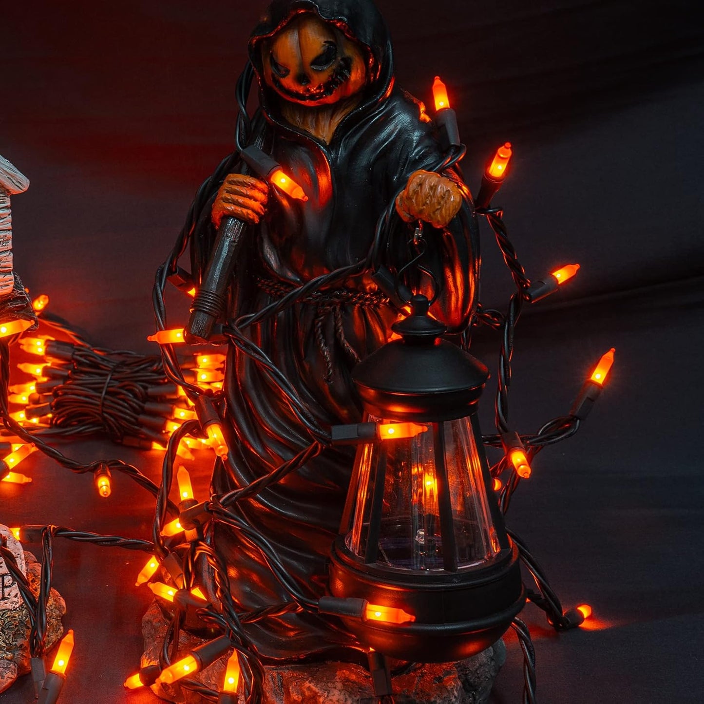 Dazzle Bright Orange Halloween Mini Lights, 20FT 100 Count Waterproof Incandescent Lights Plug in, Connectable Halloween Decorations for Indoor Outdoor Party Yard