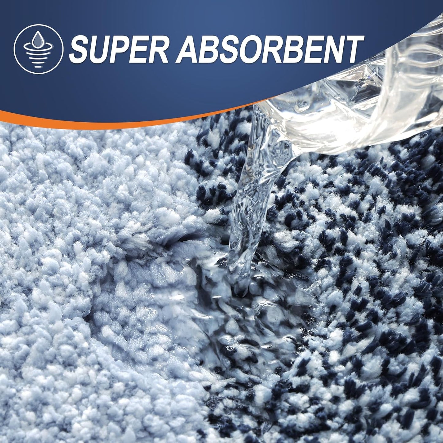 OLANLY Bathroom Rug Set 2 Piece, Soft Absorbent Microfiber Bath Mats and U-Shaped Contour Toilet Rug, Non-Slip, Machine Wash Dry, Plush Shaggy Bath Mats for Bathroom (30"x20"+24"x20", Dark Blue)