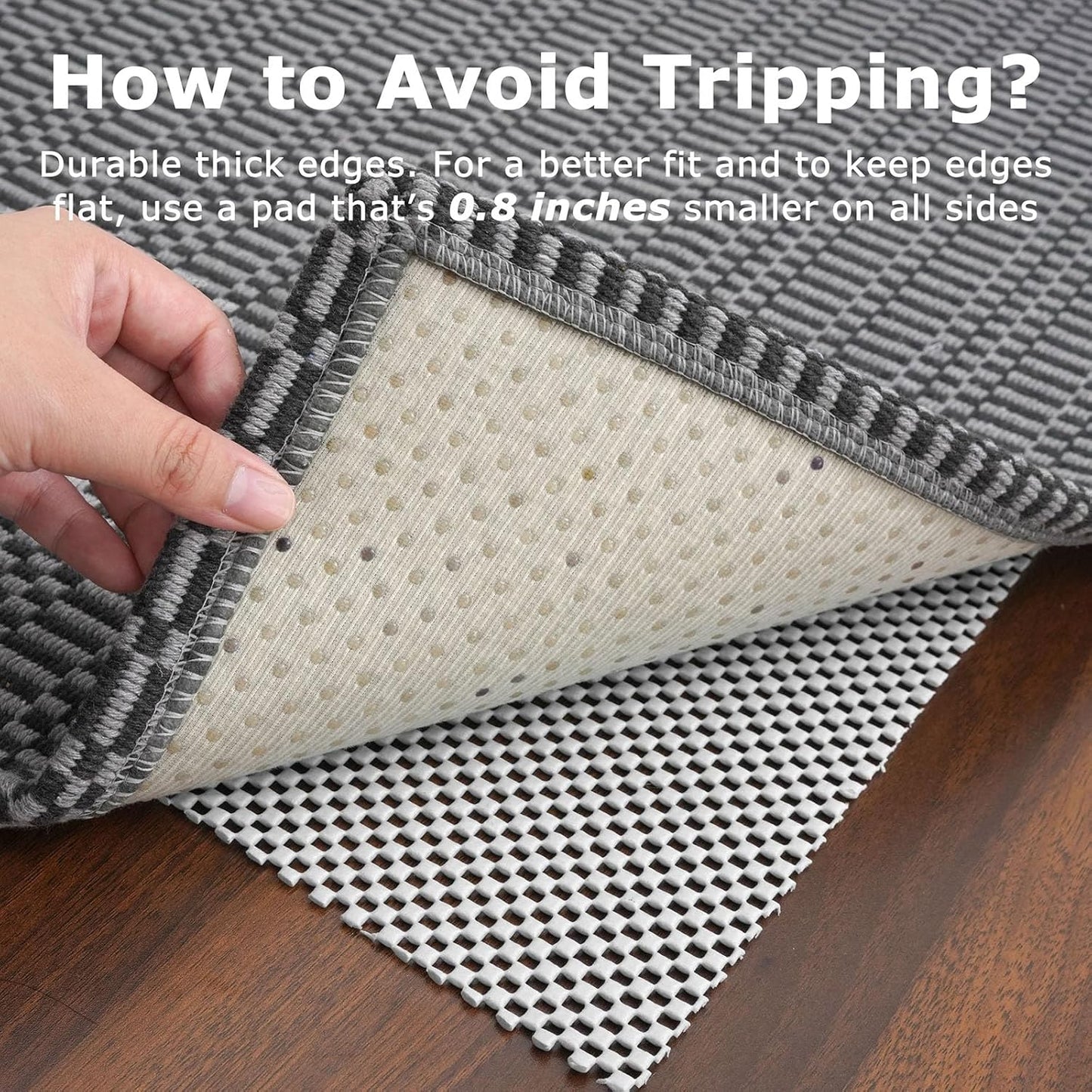 KOZYFLY Washable Runner Rug 2x10 ft Hallway Kitchen Runner Rugs with Rubber Backing Bobo Non Slip Entryway Runner Indoor, Long Carpet Runners for Hall Kitchen Entryway, Grey/Charcoal Grey