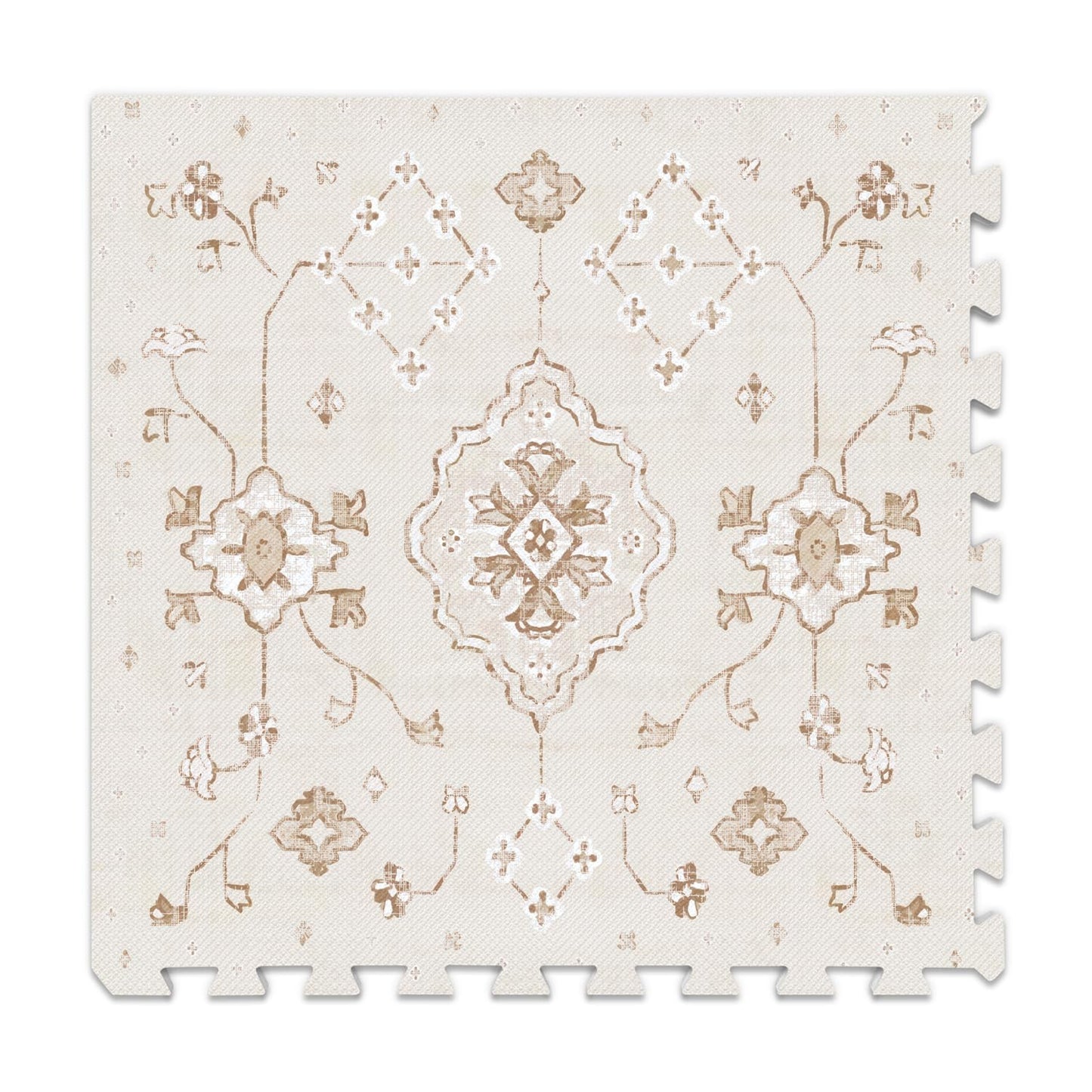 Lillefolk Baby Play Mat for Floor – 6x8ft Vintage Vanilla | Soft Non Toxic Premium EVA Foam Tiles for Tummy Time, Crawling & Playroom – Waterproof Floor Mat for Babies & Toddlers (12 Tiles)