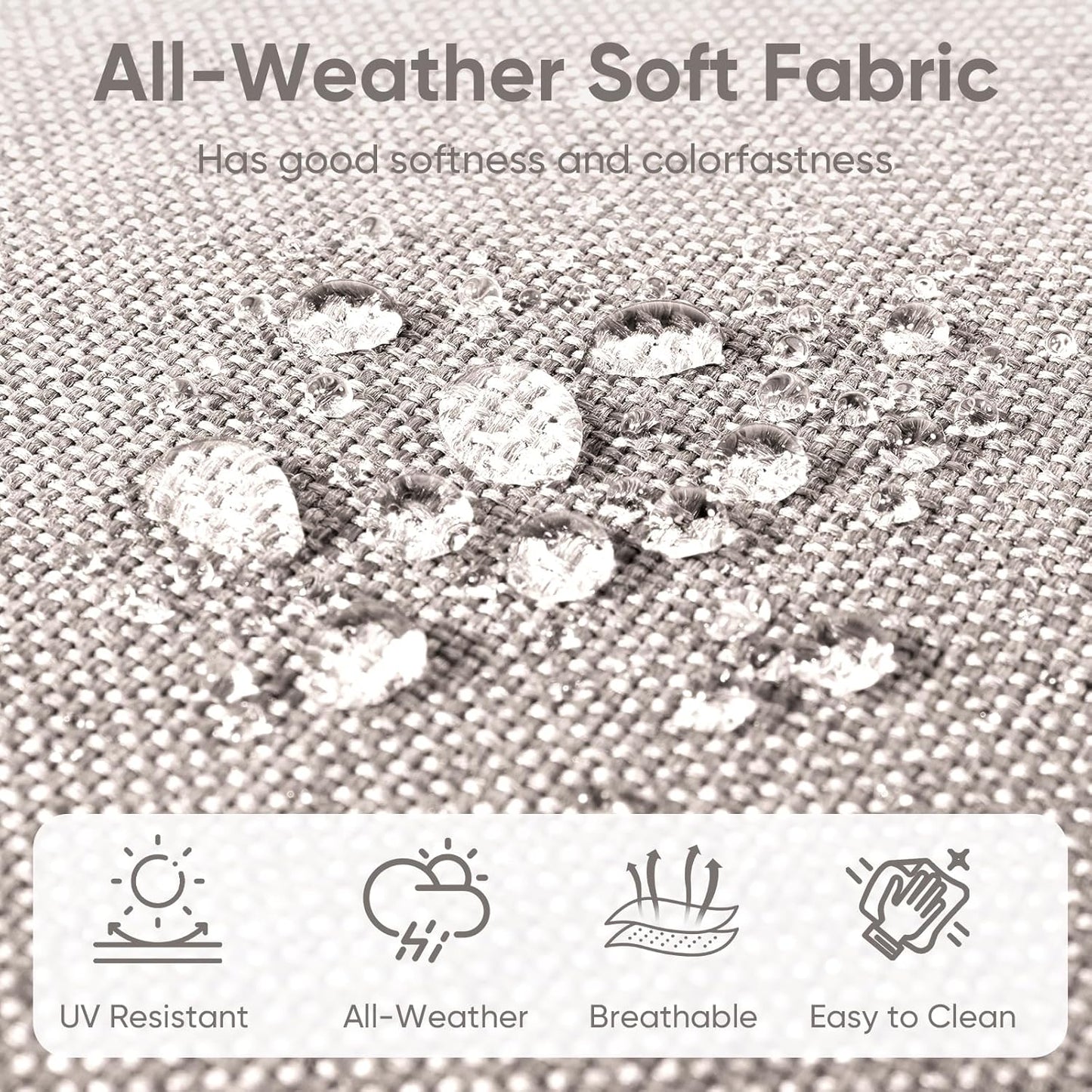 10-Piece Outdoor Patio Cushion Set - Fade & Water Resistant with Removable Olefin Cover, 22x24x4 Inch Memory Foam Cushions for Wicker Sectional Sofa – Beige/Buckle