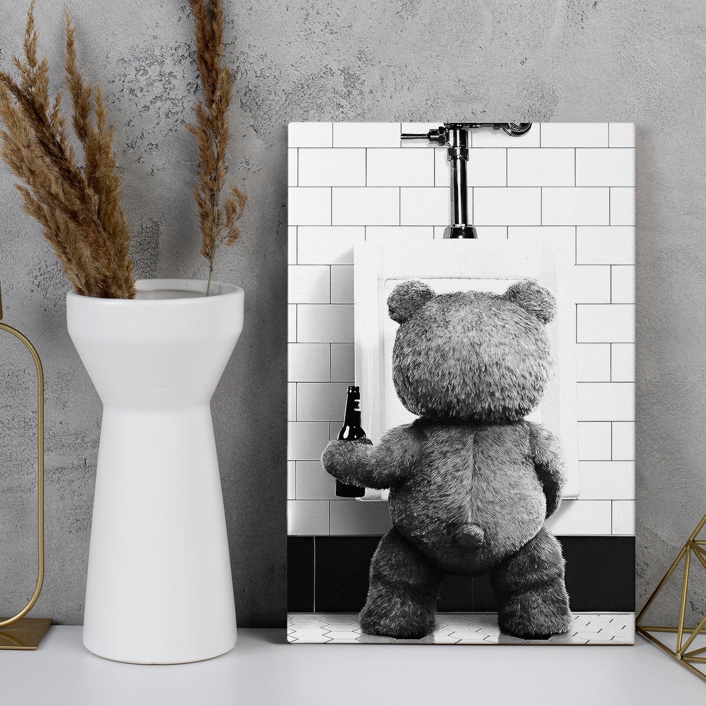 DIHSIEG Inspirational Canvas Wall Art funny bathroom wall art Print Poster, Frameless Canvas Decor,with Hook, Can be Placed on the Table,Motivational Prints,Dark 12x16 Inch