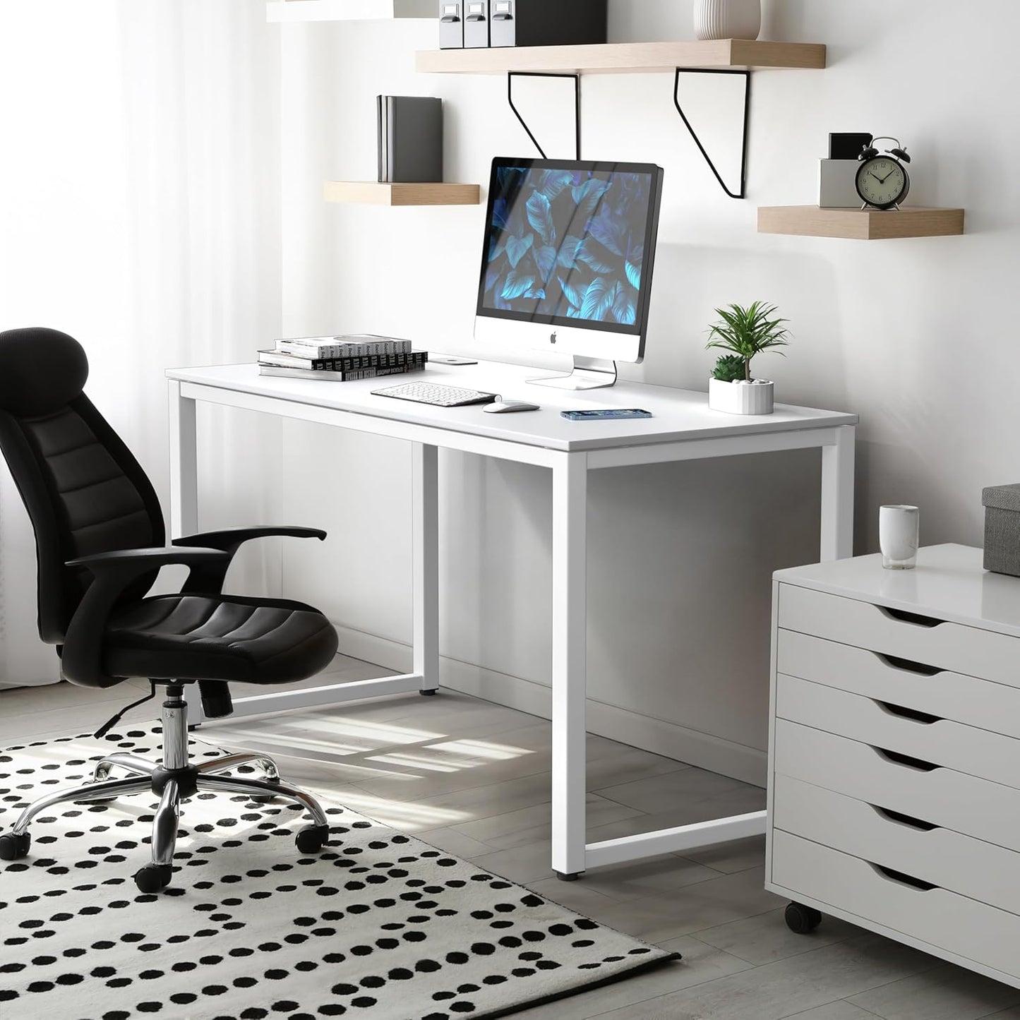 SHW 48-Inch Commercial-Grade Office Computer Desk, White