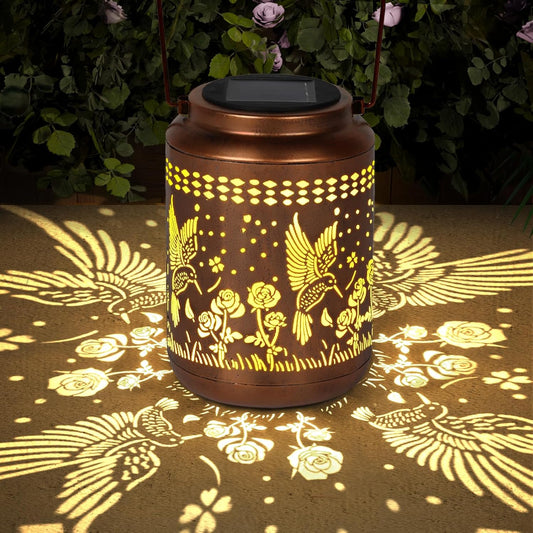 Hummingbird Solar Lantern Outdoor Hummingbird Decor Garden Decor Waterproof Decor Light Hanging Solar Lights Yard Decor, Gifts for Women Gifts for Mom Gifts for Grandma