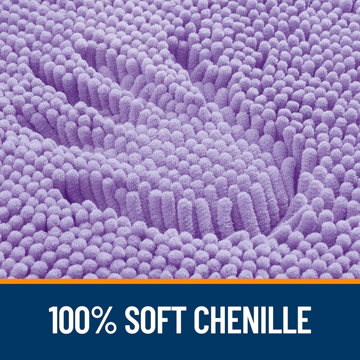 OLANLY Bathroom Rugs Sets 3 Piece, Soft Absorbent Chenille Bath Mats and U-Shaped Contour Toilet Rug, Quick Dry, Home Decor Accessories, Bath Mat Set for Bathroom (47"x20"+24"x16"+24"x20", Lavender)