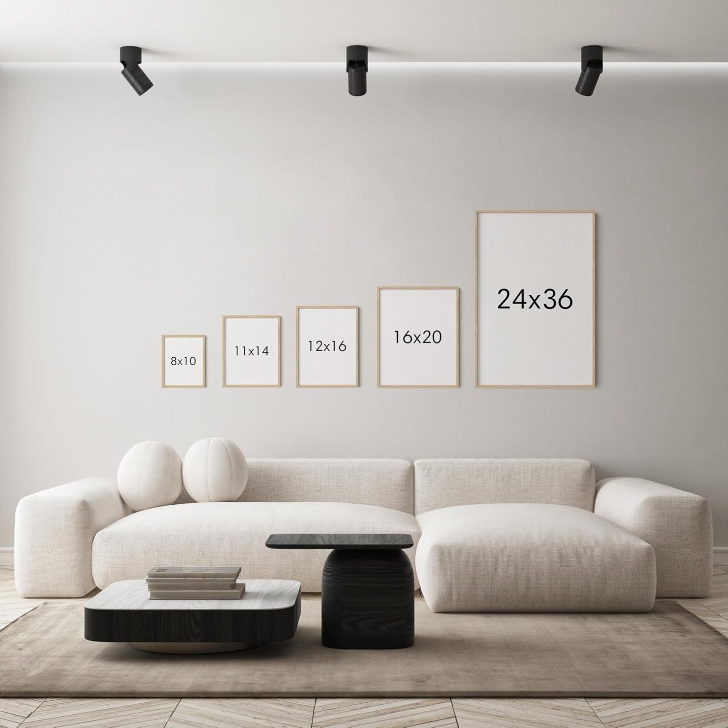 HAUS AND HUES Modern Abstract Wall Art - Blue and Green Living Room Art, Modern Artwork for Walls, Minimalist Picture for Living Room(Blue Tie-Dye, Beige Frame, 8x10)