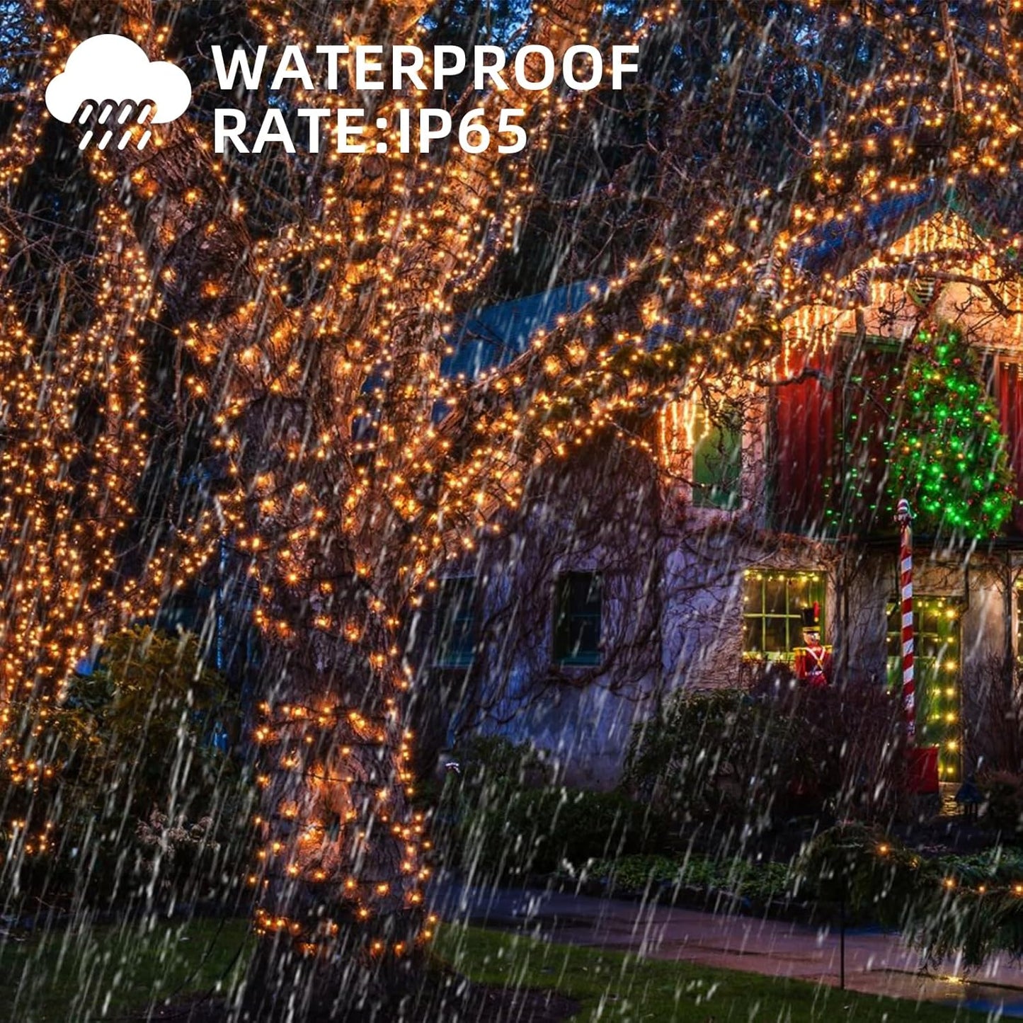 33FT 100LED String Lights,Battery Christmas Music Light Waterproof,Motion Sensor Christmas Lights with 6 Modes for Indoor Outdoor Yard Patio Garden Xmas Tree Decor