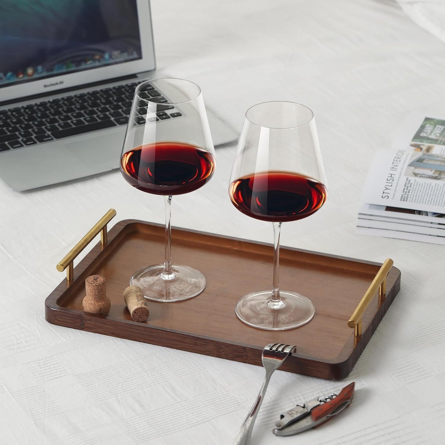 Crystal Wine Glasses Set of 2, Large Wine Glass 25OZ, Hand Blown, White/Red Wine Glasses for Wedding, Anniversary, Christmas