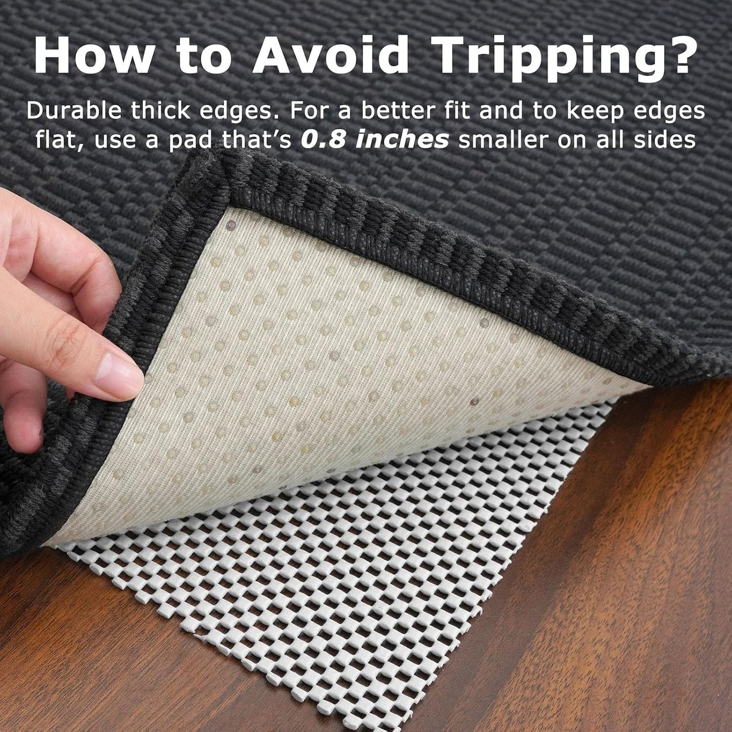 KOZYFLY Washable Runner Rug 3x20 ft Hallway Kitchen Runner Rugs with Rubber Backing Bobo Non Slip Entryway Runner Indoor, Long Carpet Runners for Hall Kitchen Entryway, Black/Grey