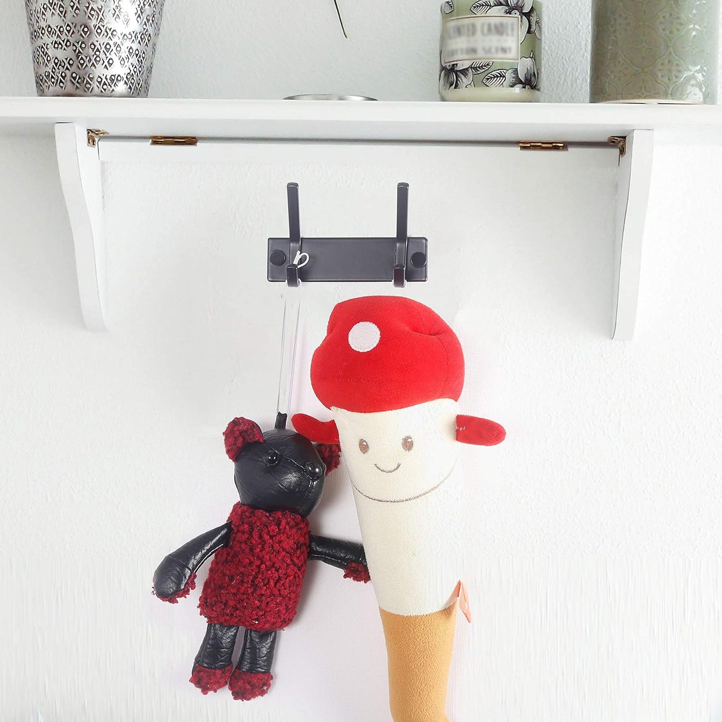 WEBI Coat Rack Wall Mounted,2 Coat Hooks for Hanging Coats,Heavy Duty Metal Hook Rack Hook Rail Coat Hanger Wall Mount for Clothes Entryway Jacket,Black,2 Packs