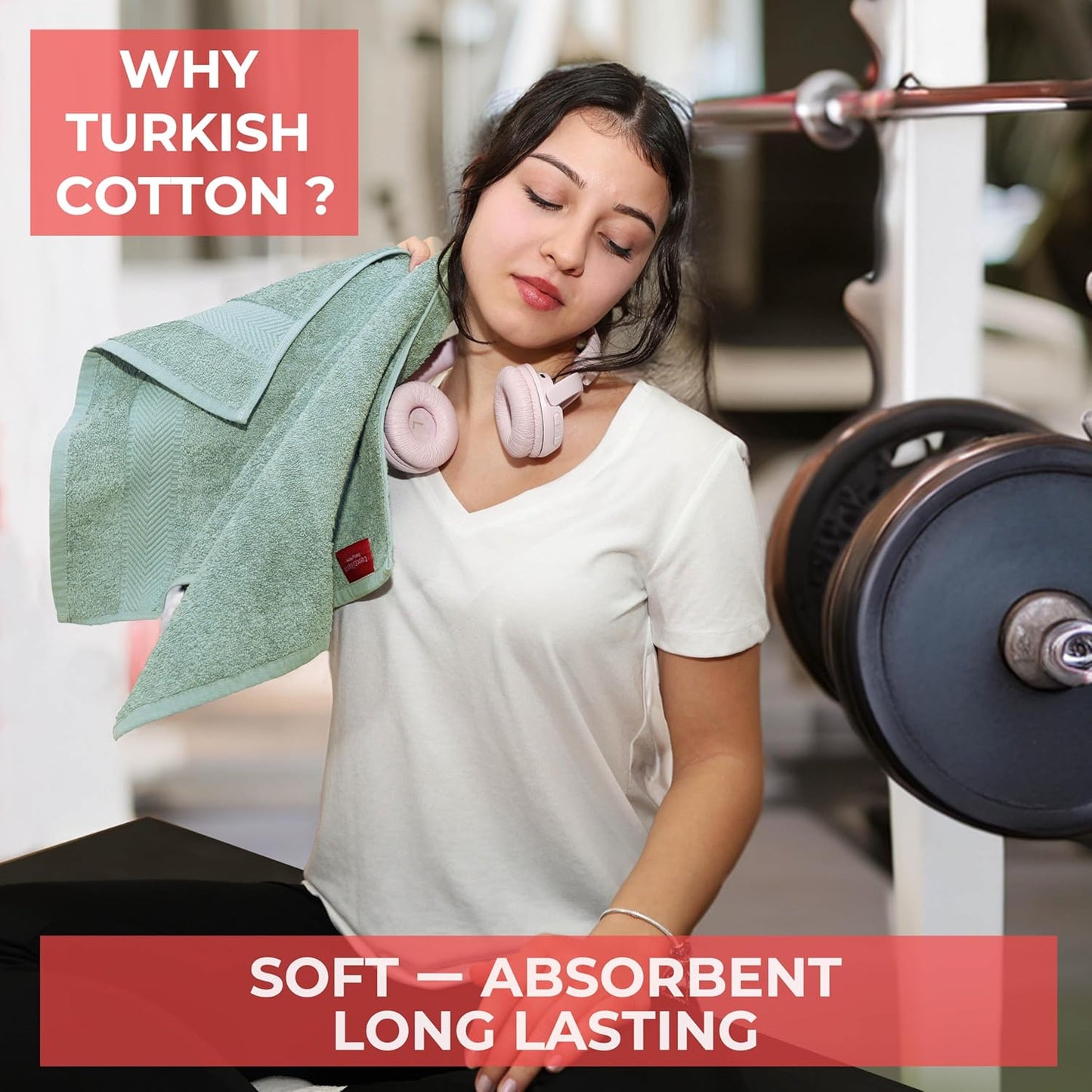 TEXTILOM Washcloths for Body and Face – Hotel and Spa Quality & Soft & Absorbent & Quick Dry Wash Cloths for Your Body – 100% Turkish Cotton Wash Clothes Towel Set of 4 (13 x 13 inches) - Green