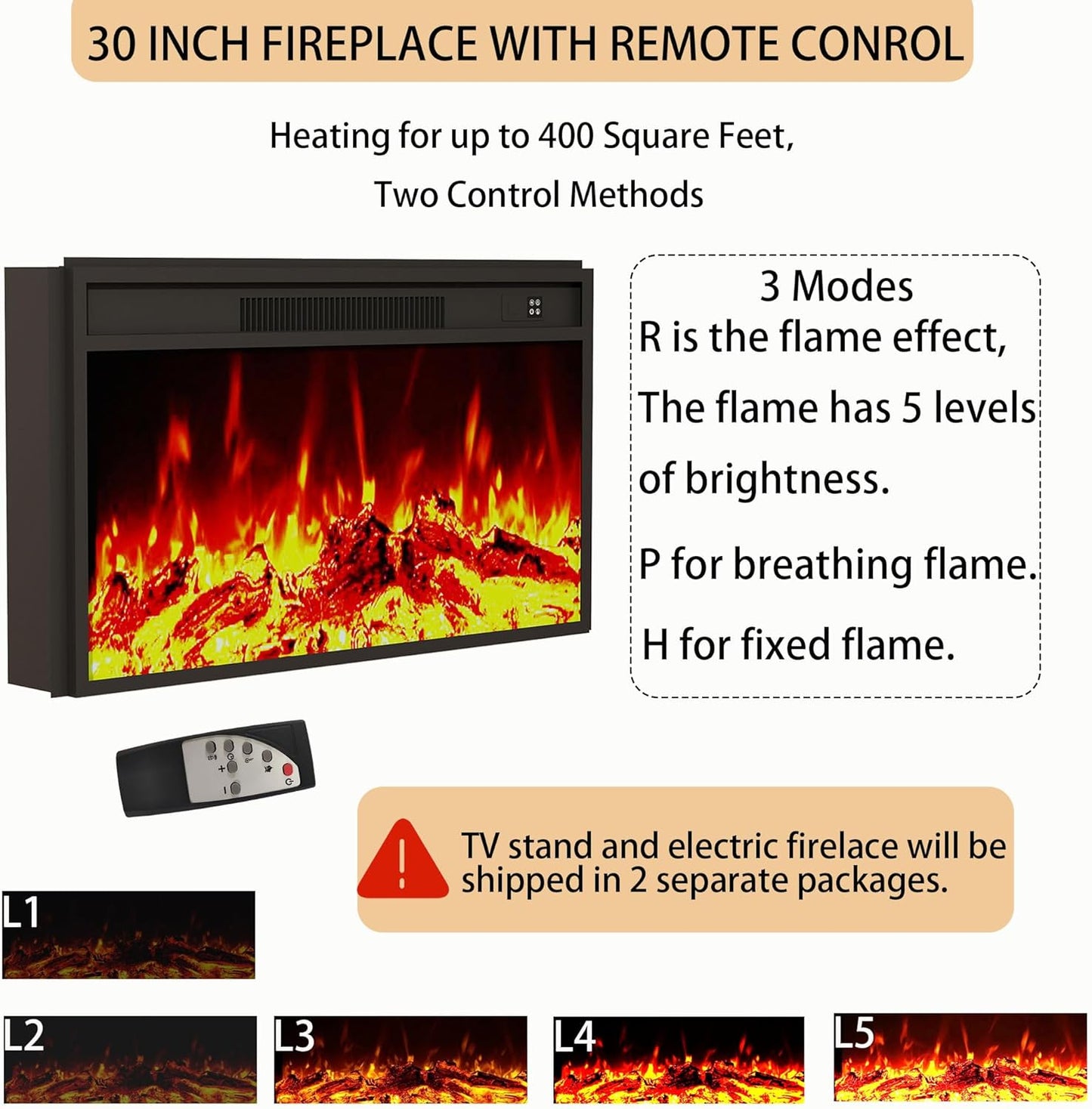 Fluted Fireplace TV Stand: 70" White Entertainment Center for 80 inch TVs with 30" Electric Fireplace, Luxury Media Console with Faux Marble Top, TV Consoles for Living Room