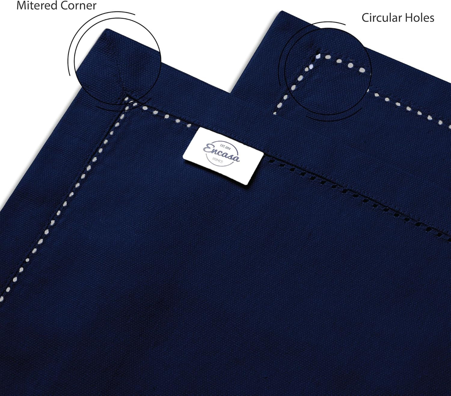 Encasa XO Dining Table Runner 13"x59" | Pure Cotton Hemstitched Design | Scotch Blue - Machine Washable