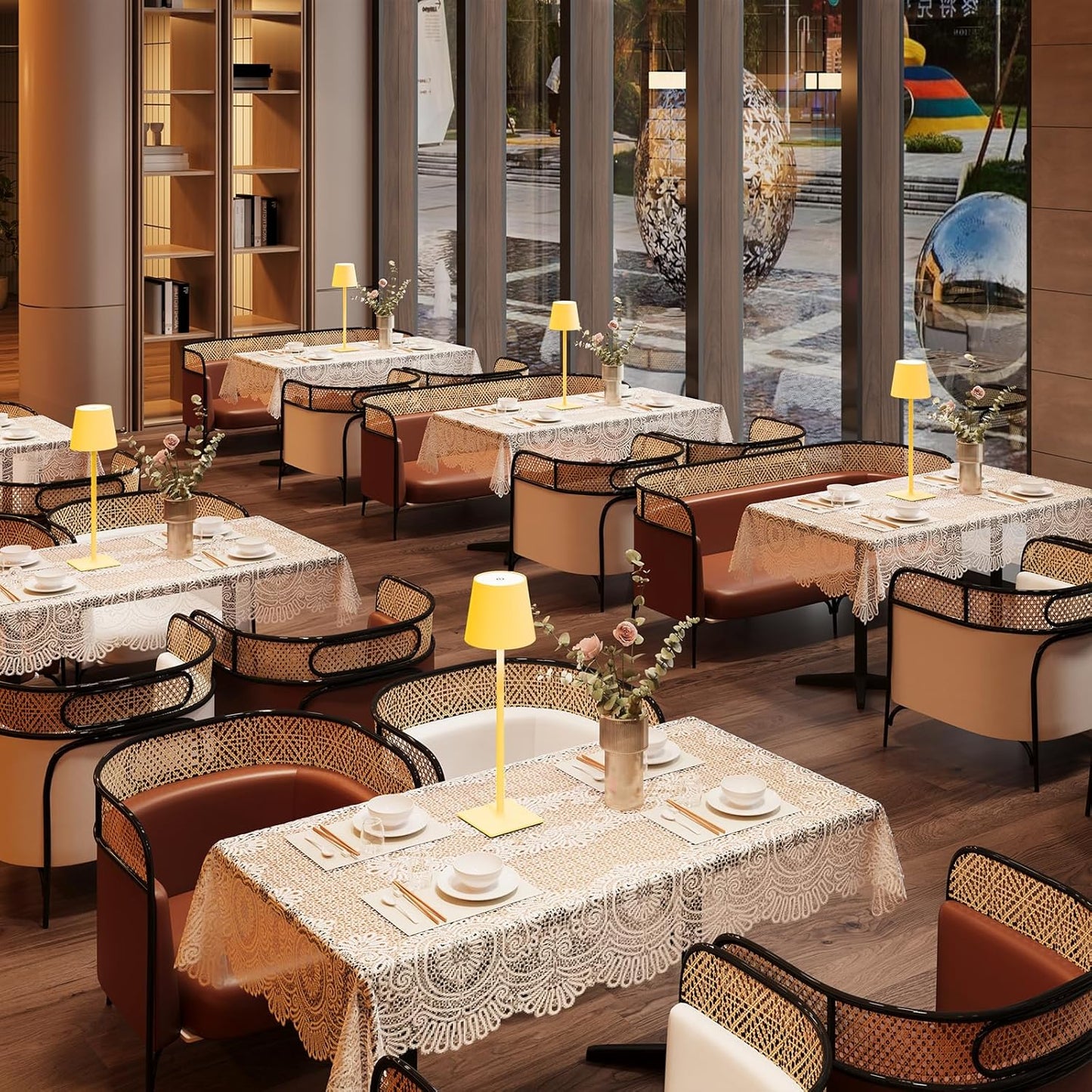 2 Pack Cordless Table Lamps, 3 Colors Stepless Dimming, 5000mAh Rechargeable Battery LED Desk Lamp for Bedroom/Couple Dinner/Desk/Cafe/Dining Room/Terrace