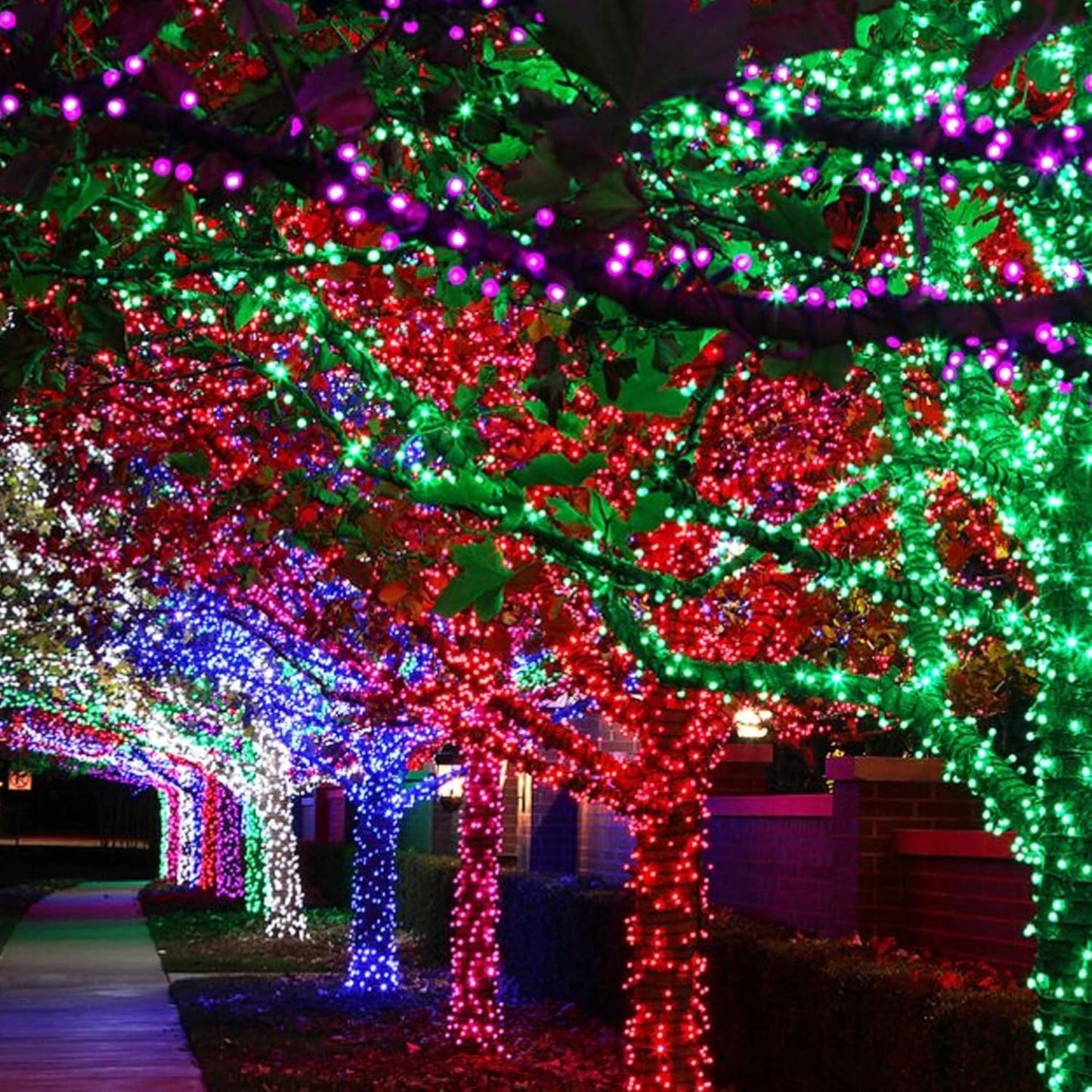 TW SHINE Red Christmas Lights, 400 LED 132FT Outdoor Christmas Lights Plug in with 8 Modes, Waterproof Light Outdoor Green Wire, Indoor Xmas Decorations for Party Yard House Decor