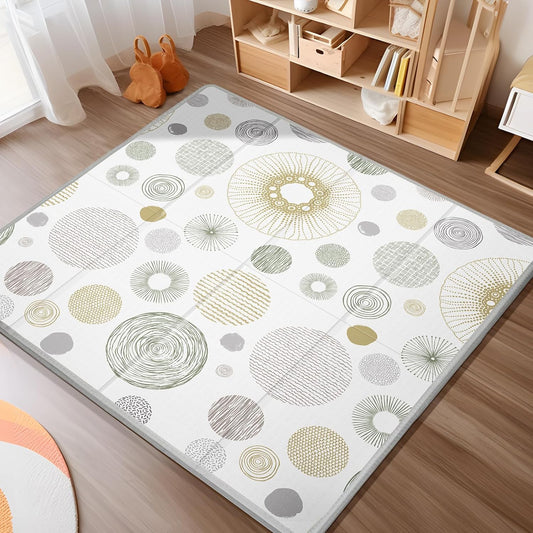 Baby Play Mat for Floor,Baby Play Mat for 59''x 59''Playpen,Reversible,0.8 in Thick Waterproof Playmat,Anti-Slip Floor Playing Mats,Non-Toxic,Baby Playmat for Indoor and Outdoor Use,Circle