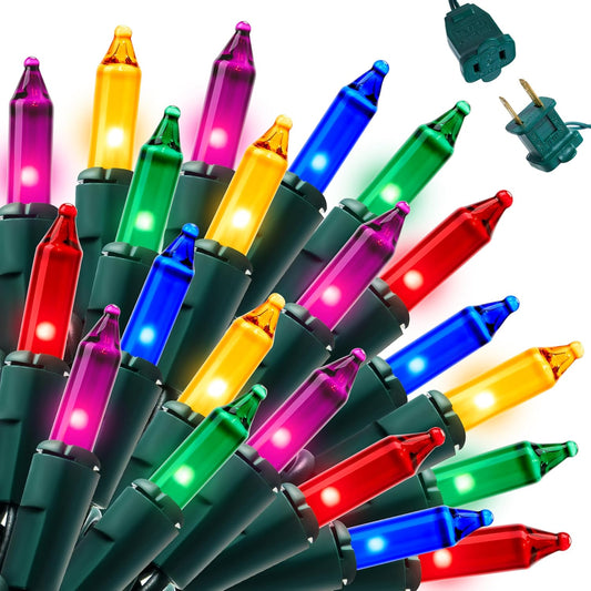 Joiedomi Multicolor Christmas String Lights,200(2x100) 42.6FT Christmas Fairy Tree Lights Plug in for Indoor Outdoor Xmas Decorations Patio Holiday Theme Party Yard House,Green Wire