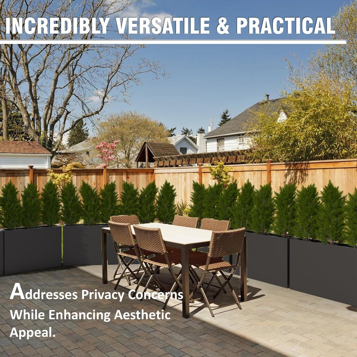 Modern Metal Planter Box 36" L x 9" W x 26" H – Rectangular Galvanized Steel Raised Garden Bed with Drainage Holes & Removable Shelf – Sleek Outdoor & Indoor Flower Planter for Patio, Yard & Porch