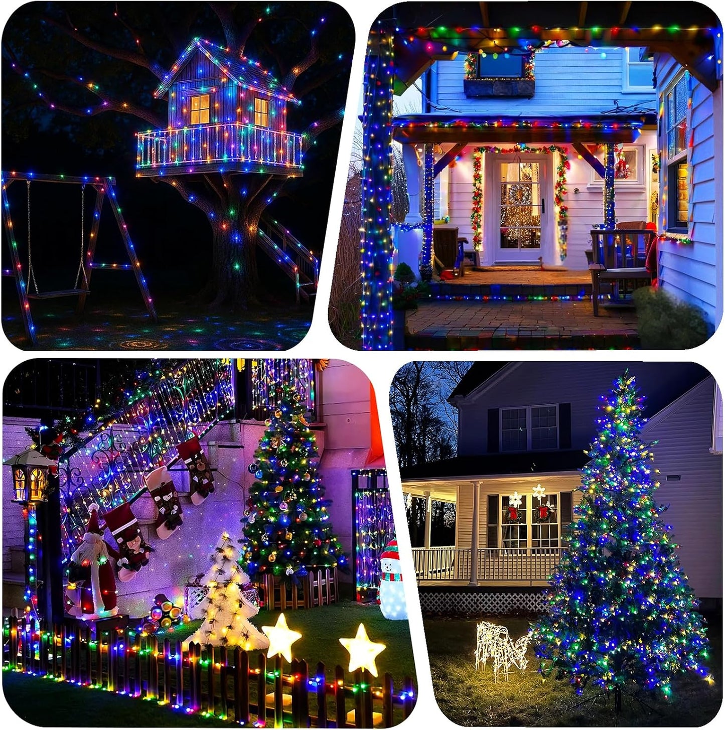 Decute 500LED 164FT Fairy String Lights Christmas Lights Green Copper Wire with Remote, Firefly Starry Light for DIY Christmas Tree Costume Wedding Party Table Centerpiece Decor Multicolor